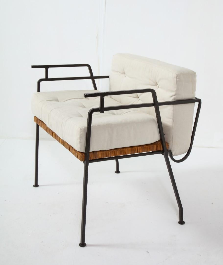 Mid-20th Century Pair of 1960s Iron and Cane Lounge Chairs by Maurizio Tempestini for Salterini