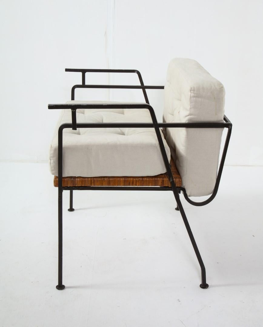 Pair of 1960s Iron and Cane Lounge Chairs by Maurizio Tempestini for Salterini 1