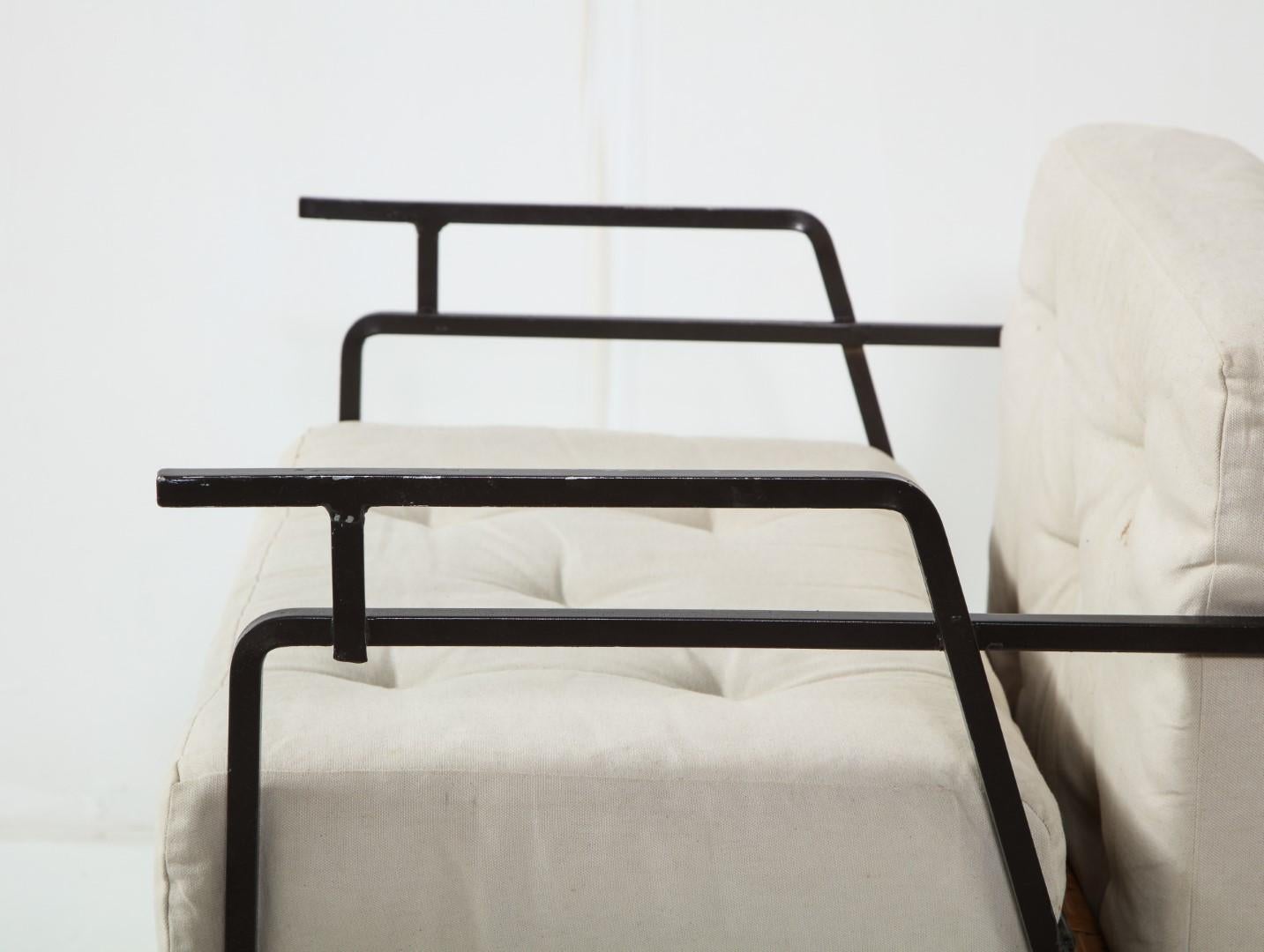 Pair of 1960s Iron and Cane Lounge Chairs by Maurizio Tempestini for Salterini 2