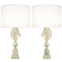 Pair of 1960s Italian Alabaster Lamps