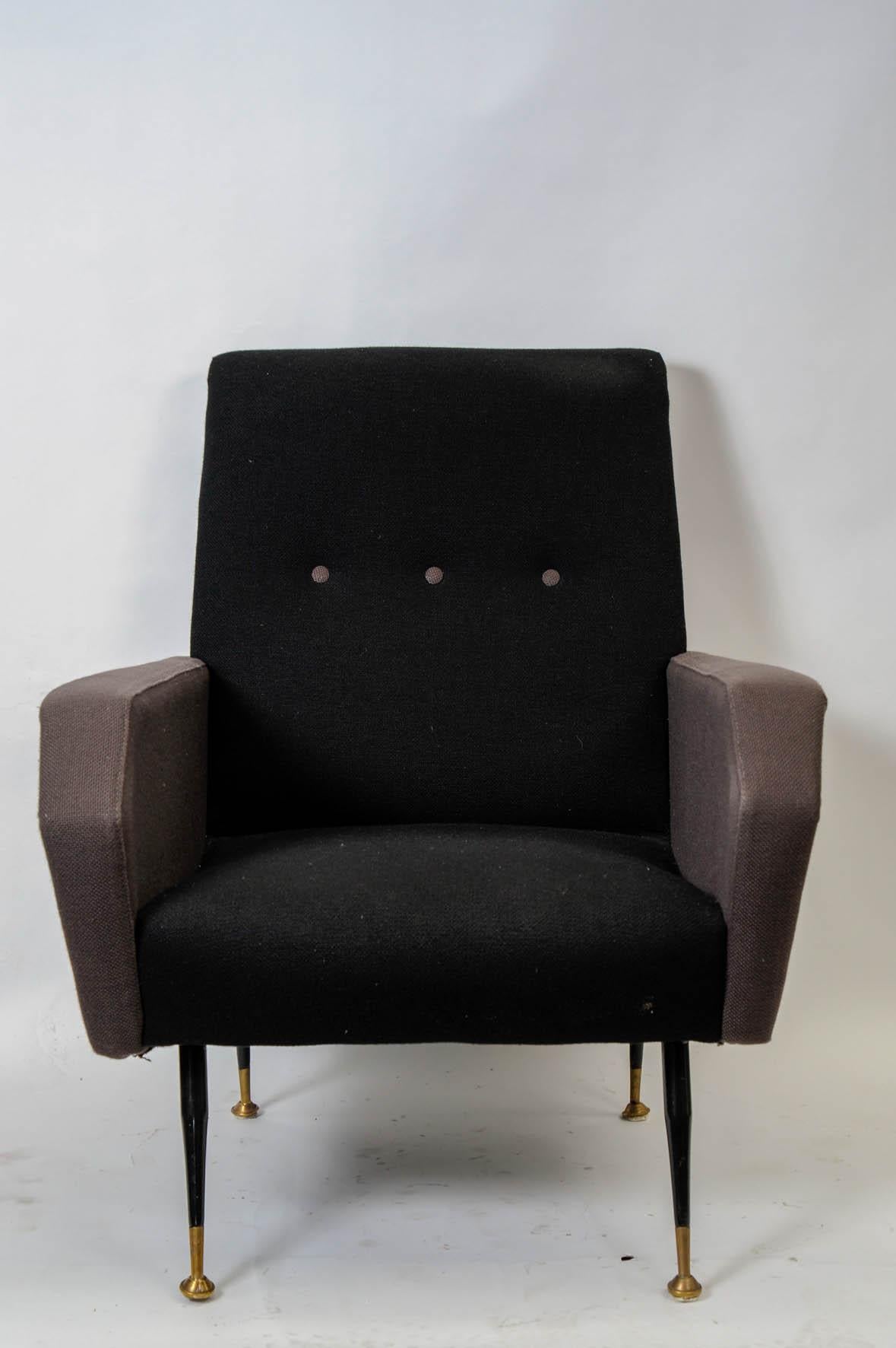 Pair of 1960s Italian Armchairs in the Manner of Marco Zanuso In Good Condition In Bois-Colombes, FR