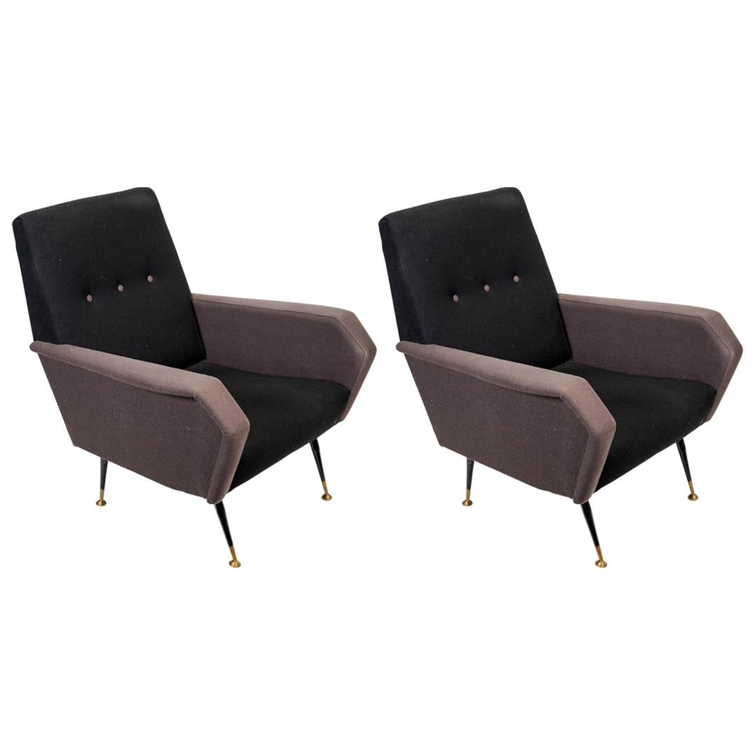 Pair of 1960s Italian Armchairs in the Manner of Marco Zanuso
