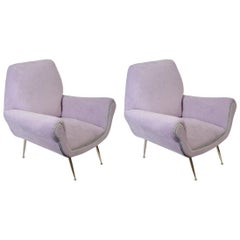 Pair of 1960s Italian Armchairs in the Style of Marco Zanuso