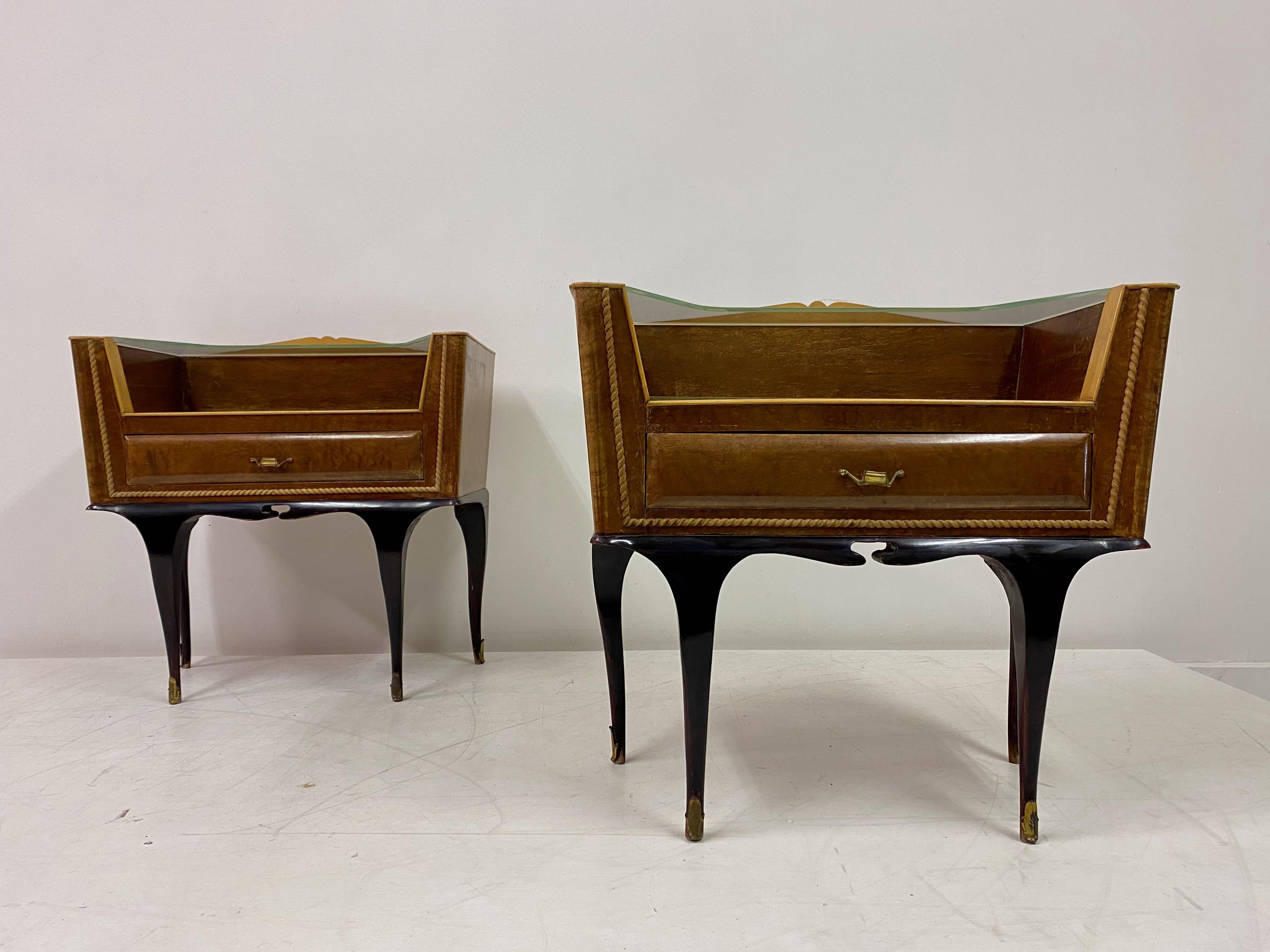 Pair of 1960s Italian Bedside Tables For Sale 5