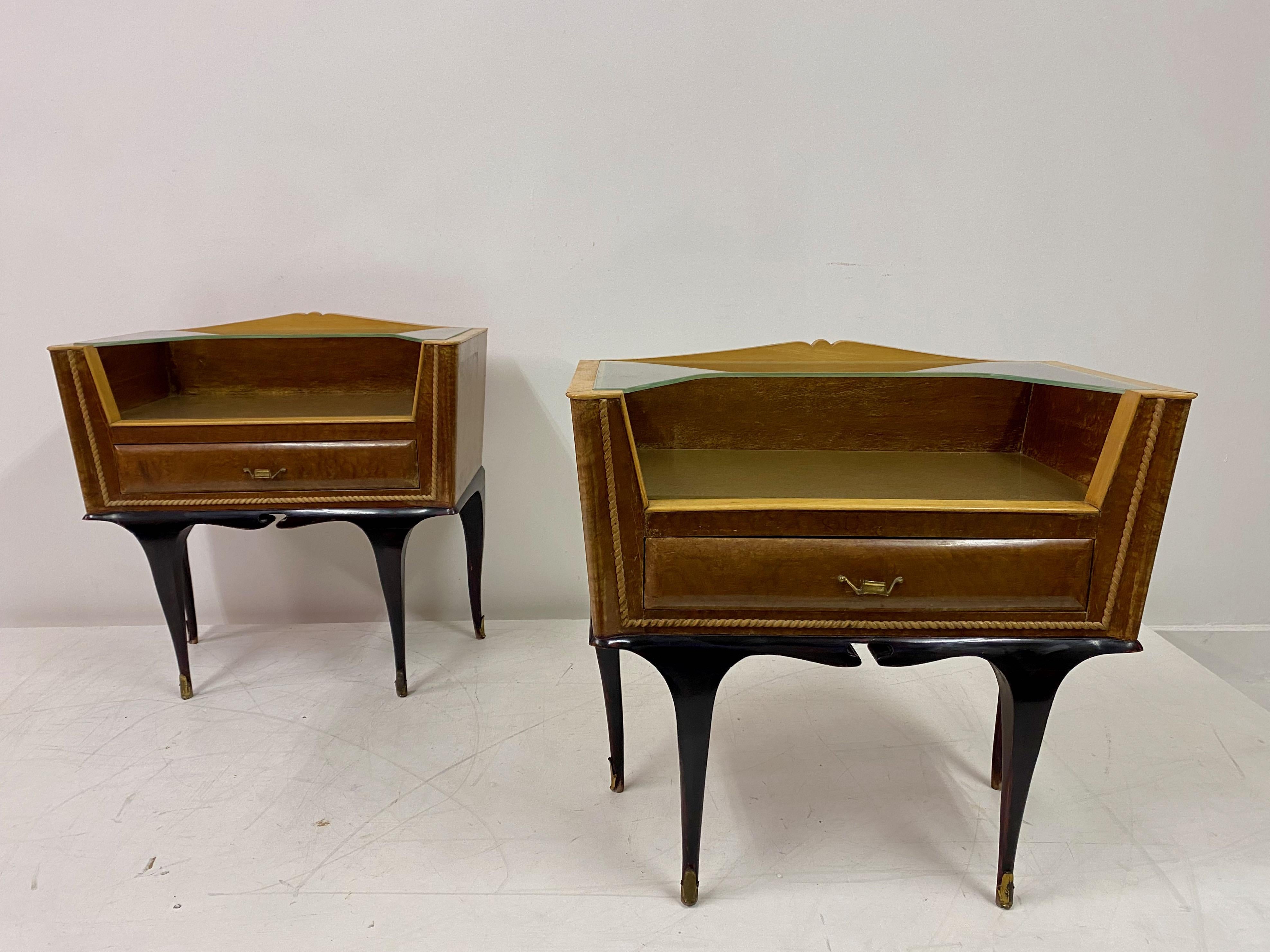Pair of 1960s Italian Bedside Tables For Sale 6