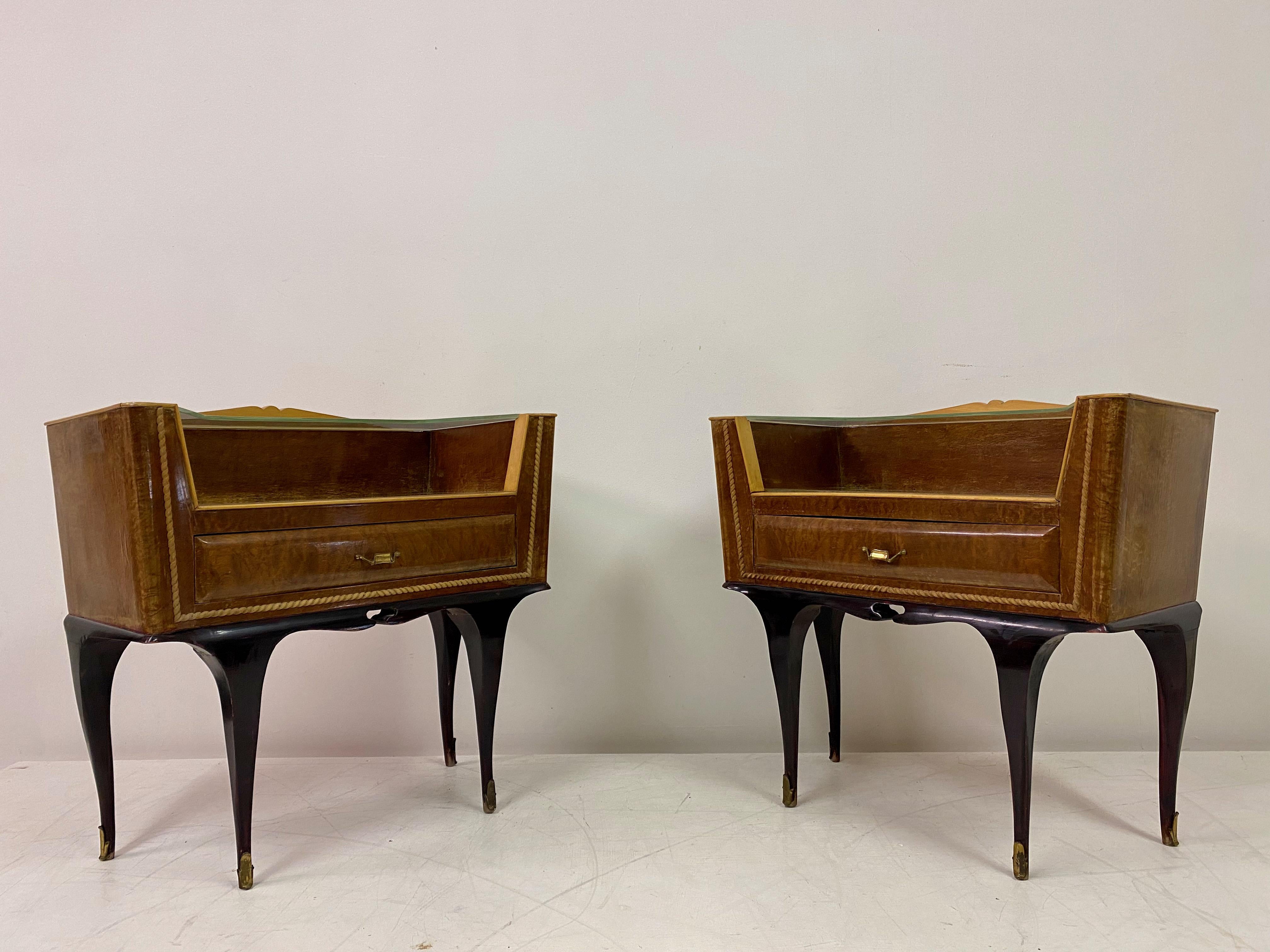 Pair of 1960s Italian Bedside Tables For Sale 3