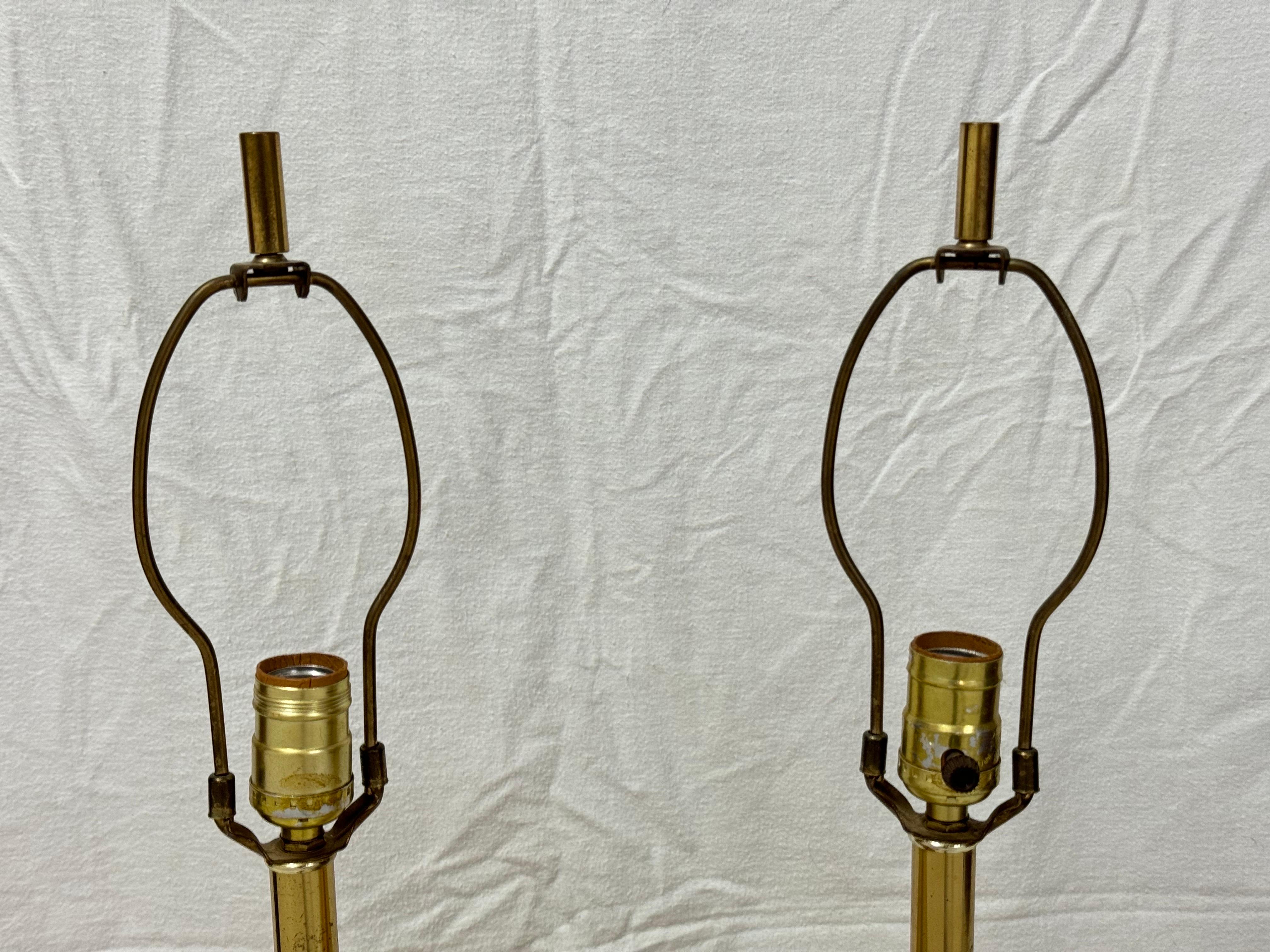 Pair of  1960’s Italian Brass Lamps For Sale 11