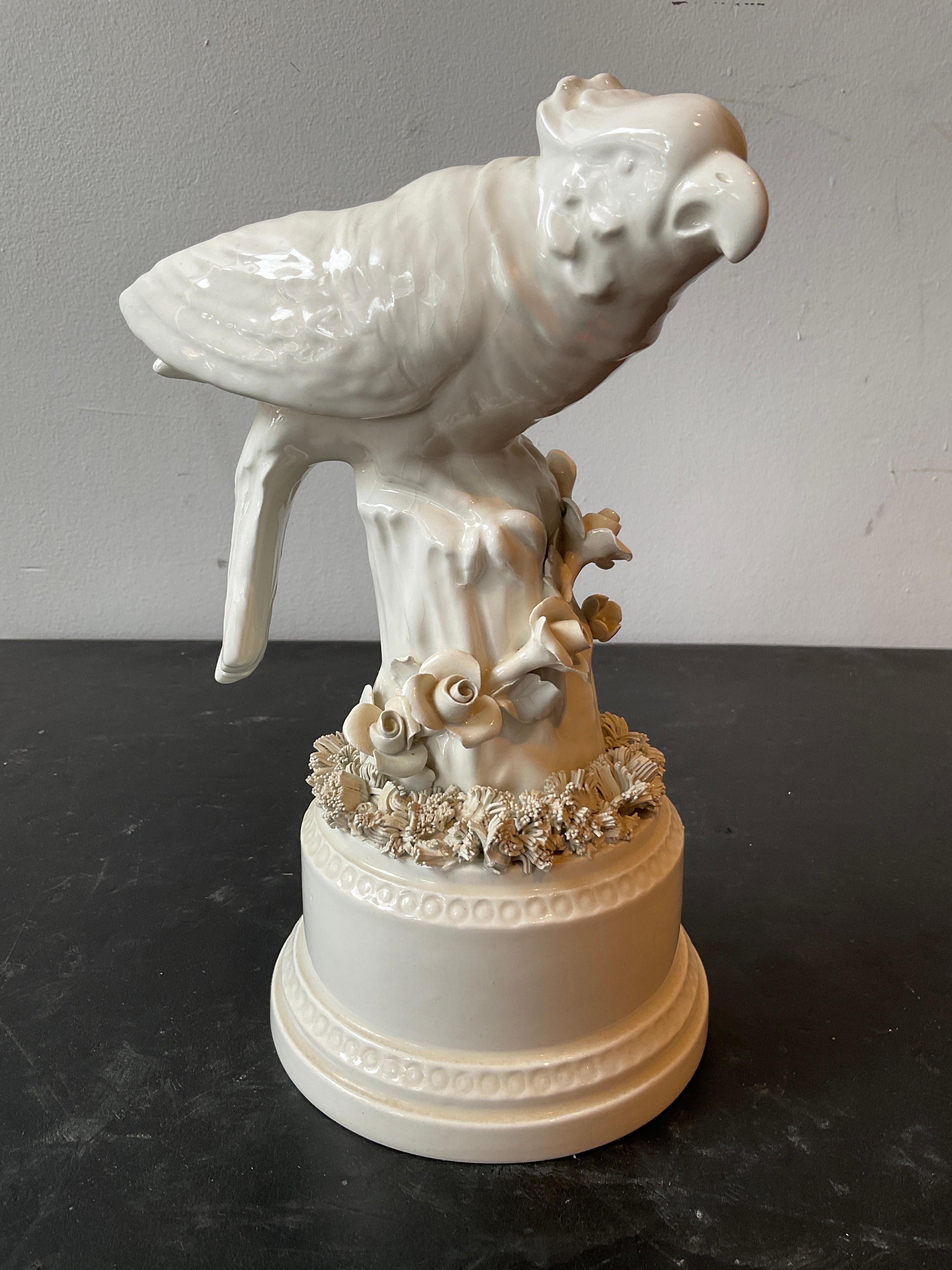 Mid-20th Century Pair Of 1960s Italian Ceramic Cockatoos For Sale