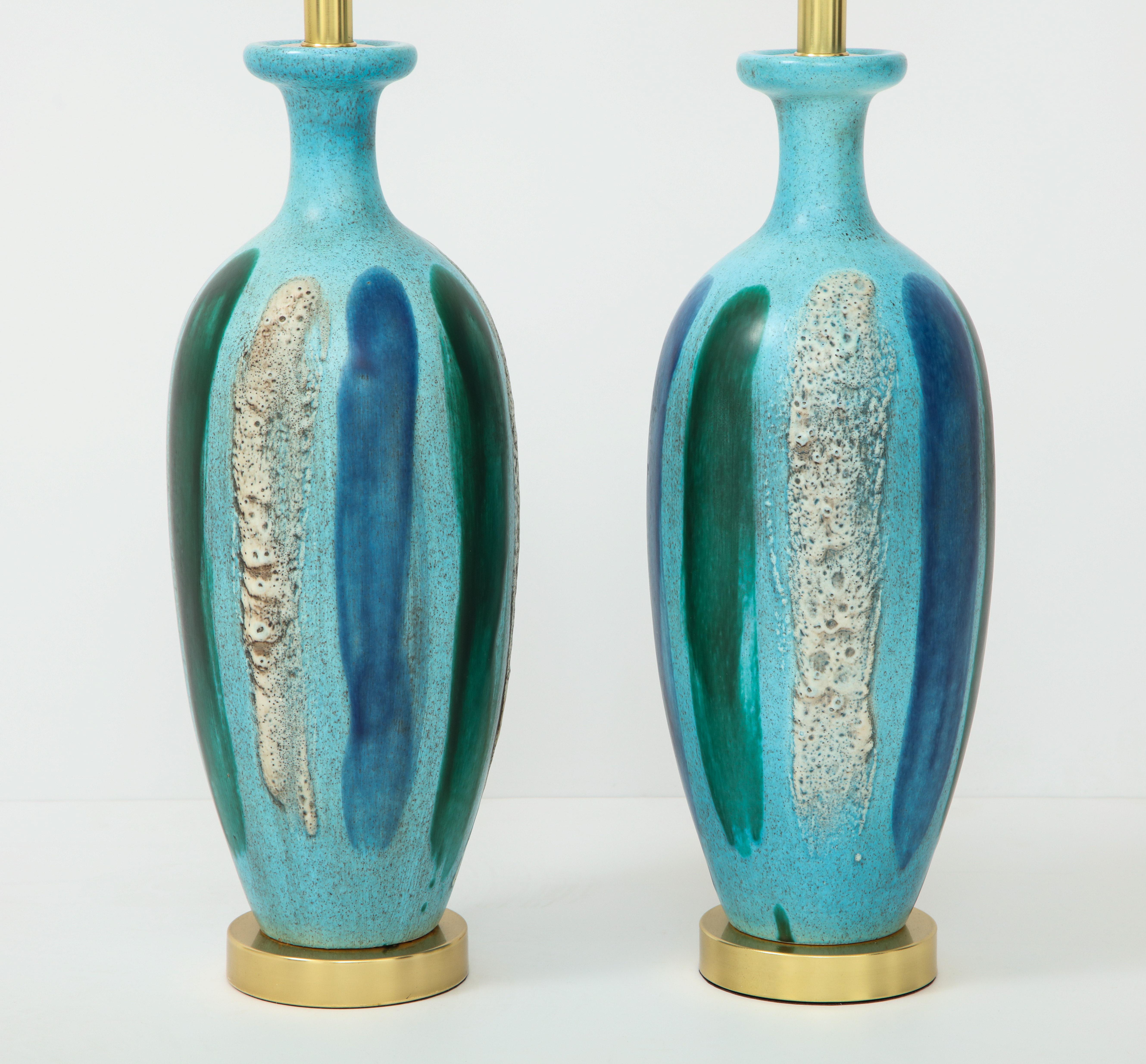 Mid-20th Century Pair of 1960s Italian Ceramic Lamps