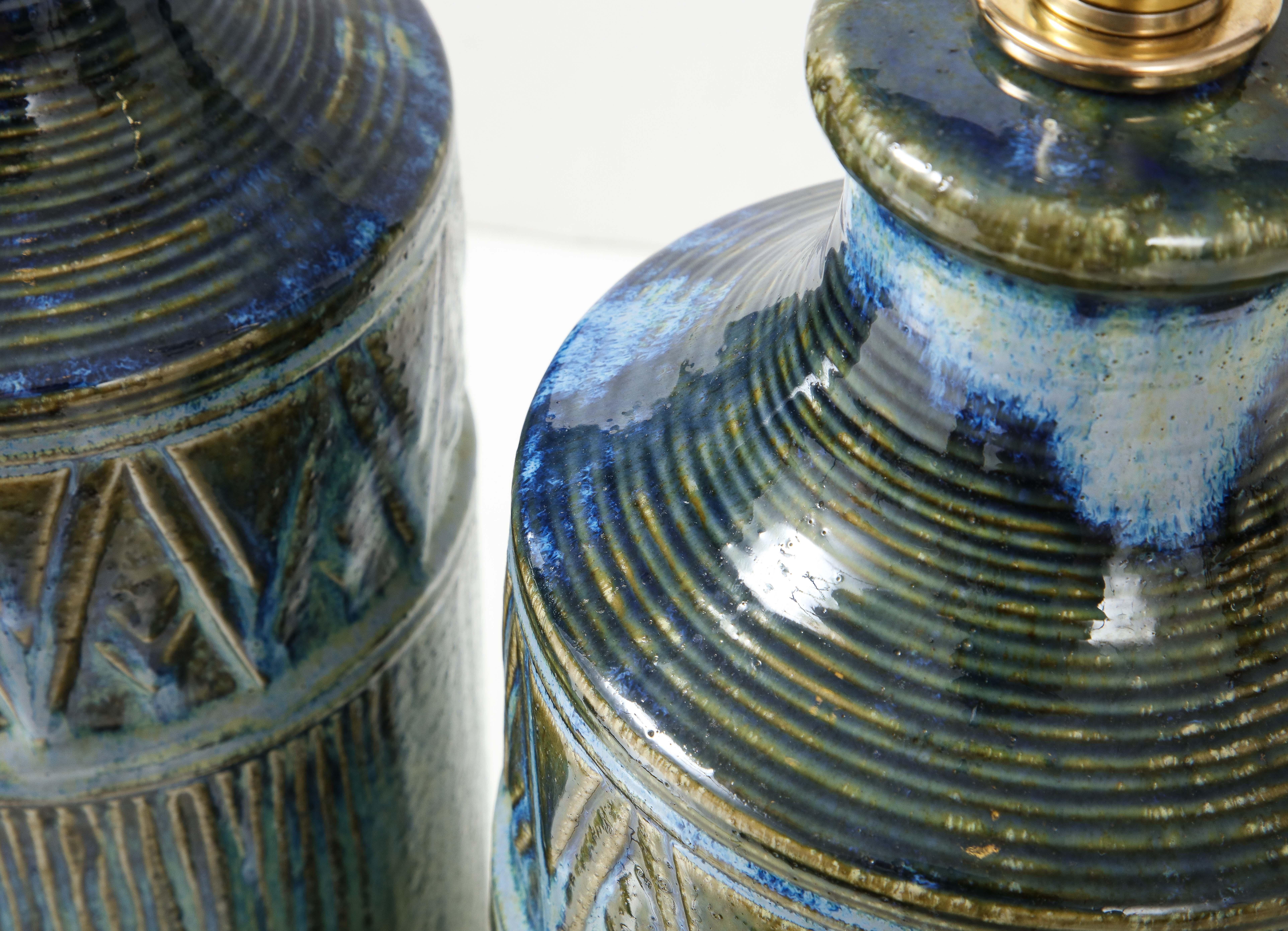 Pair of 1960's Italian Ceramic Lamps 1