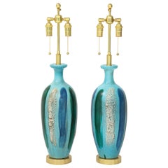Pair of 1960s Italian Ceramic Lamps
