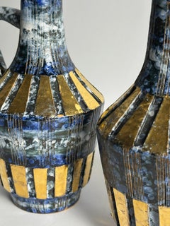 Pair of 1960s Italian Ceramic Pitcher Vases by Fratelli Fanciullacci