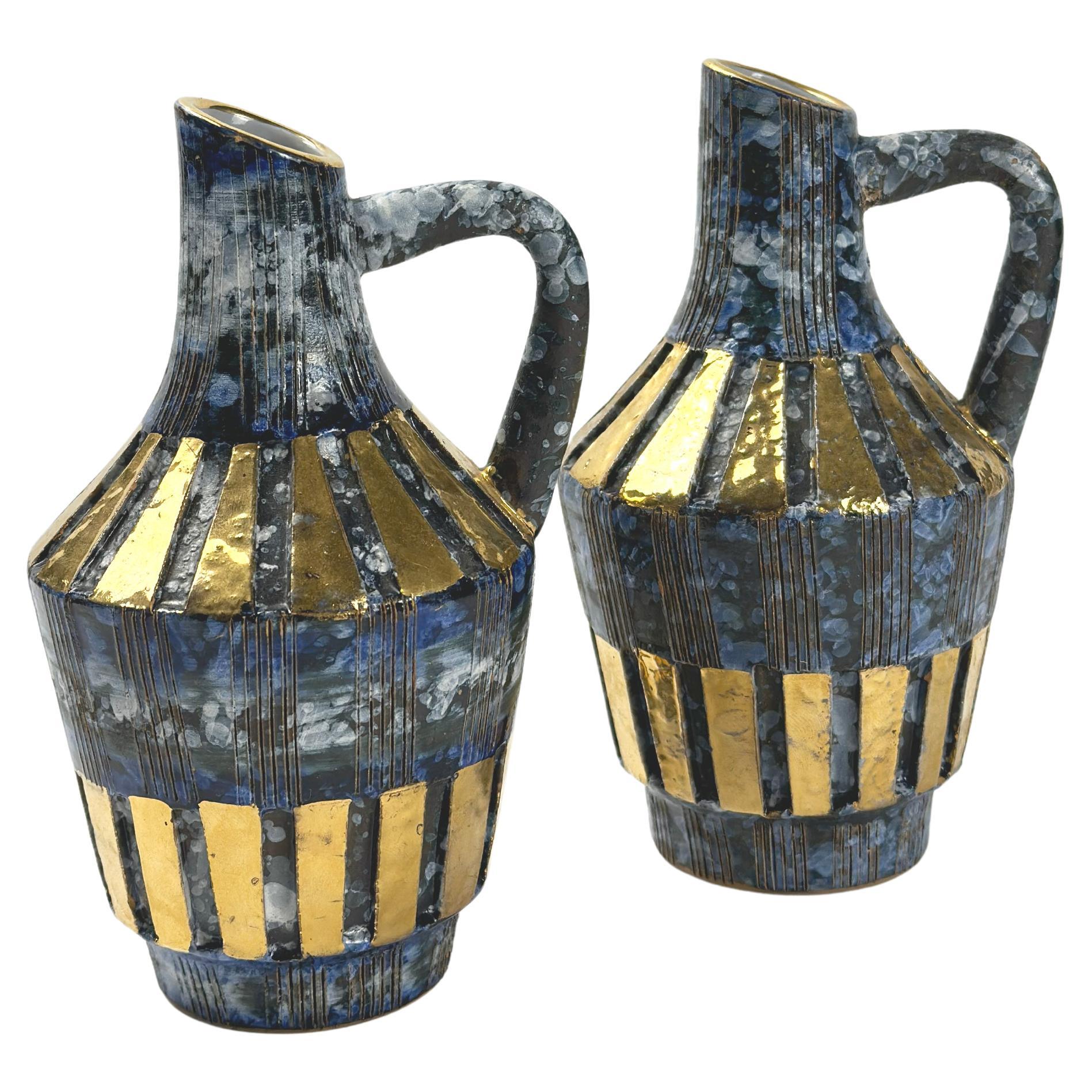 Paire de vases-pichets en céramique italienne des années 1960 par Fratelli Fanciullacci