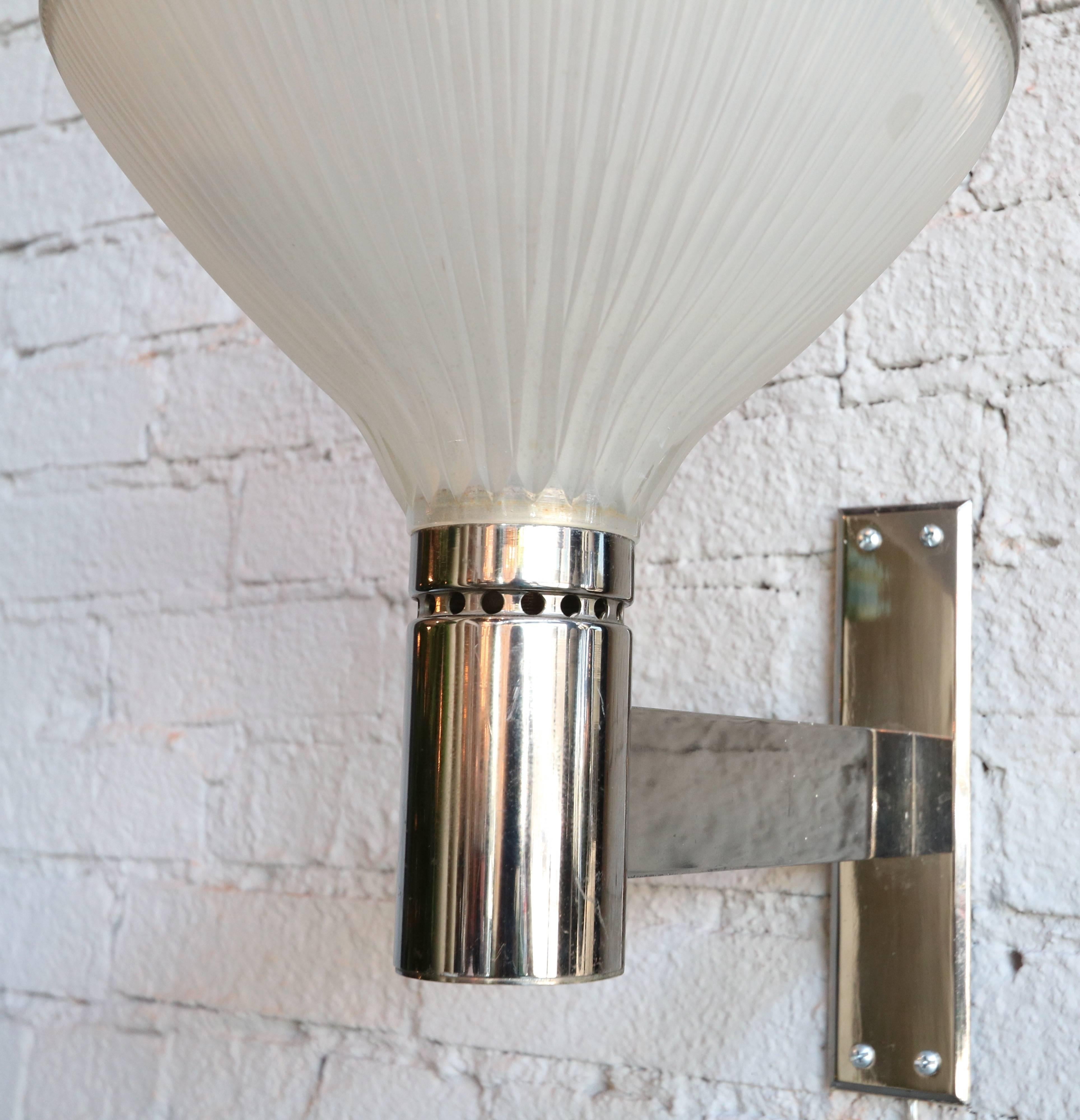 Pair of 1960s Italian Chrome Sconces by Sergio Mazza for Artemide In Good Condition In Los Angeles, CA