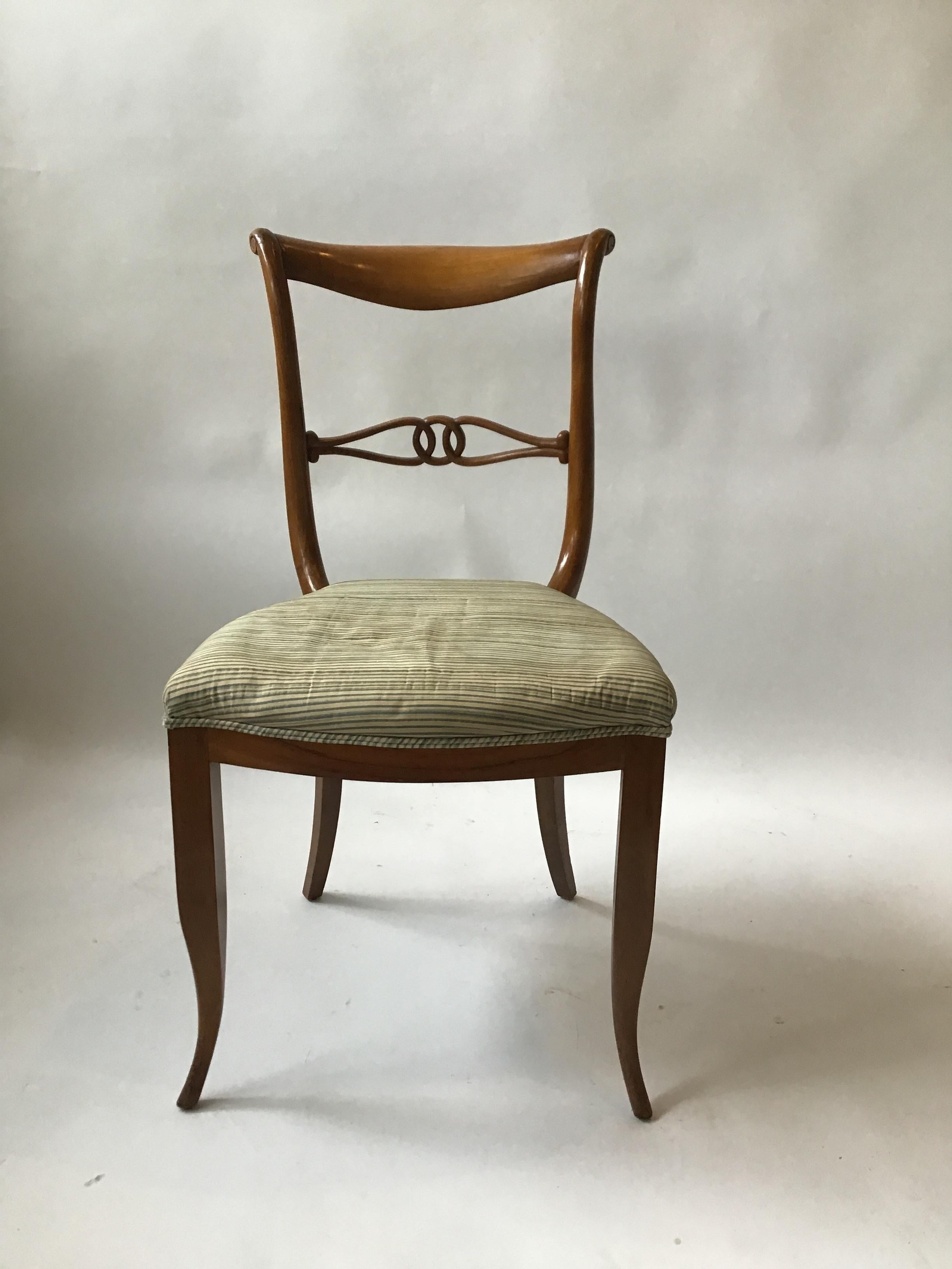 Mid-20th Century Pair of 1960s Italian Classical Side Chairs