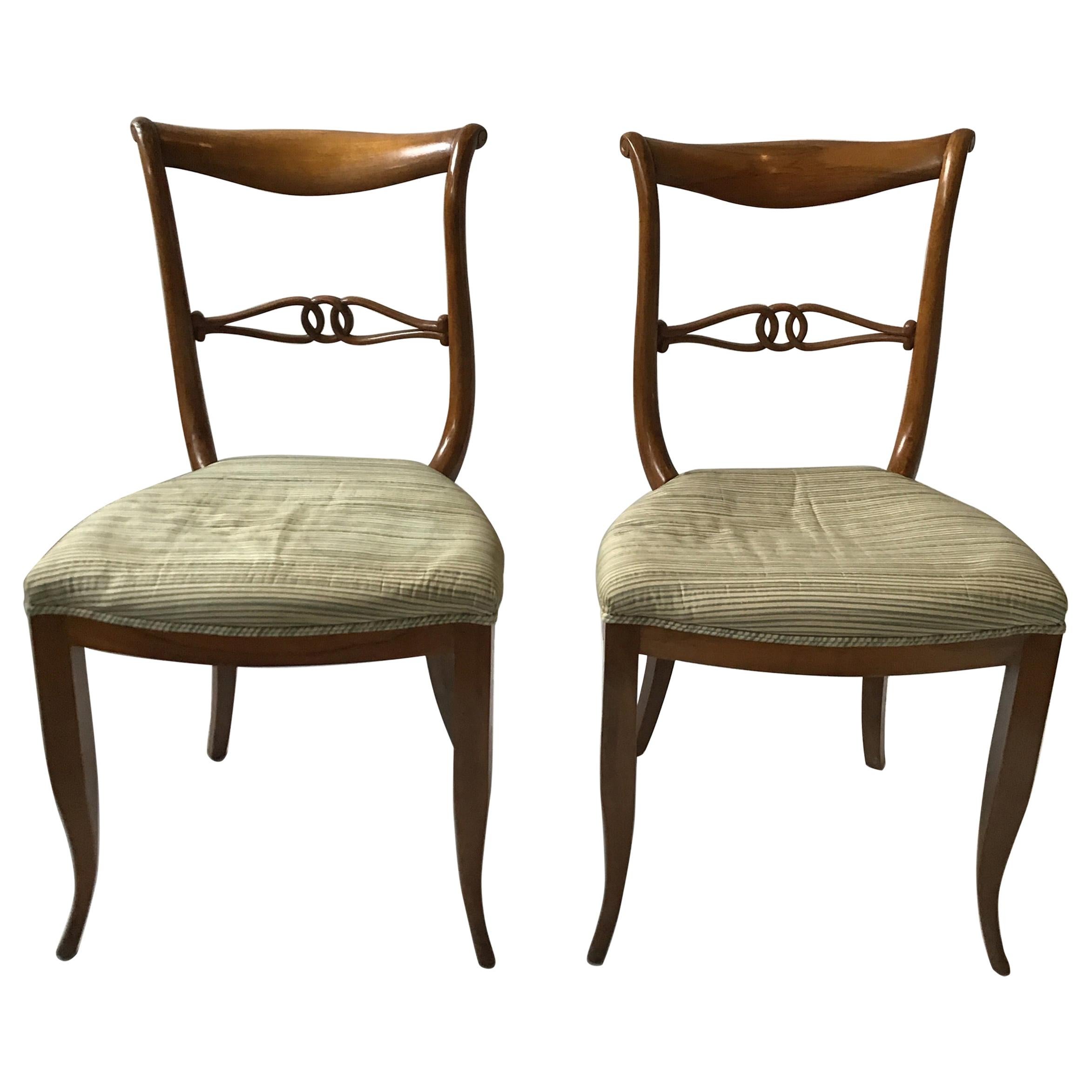 Pair of 1960s Italian Classical Side Chairs