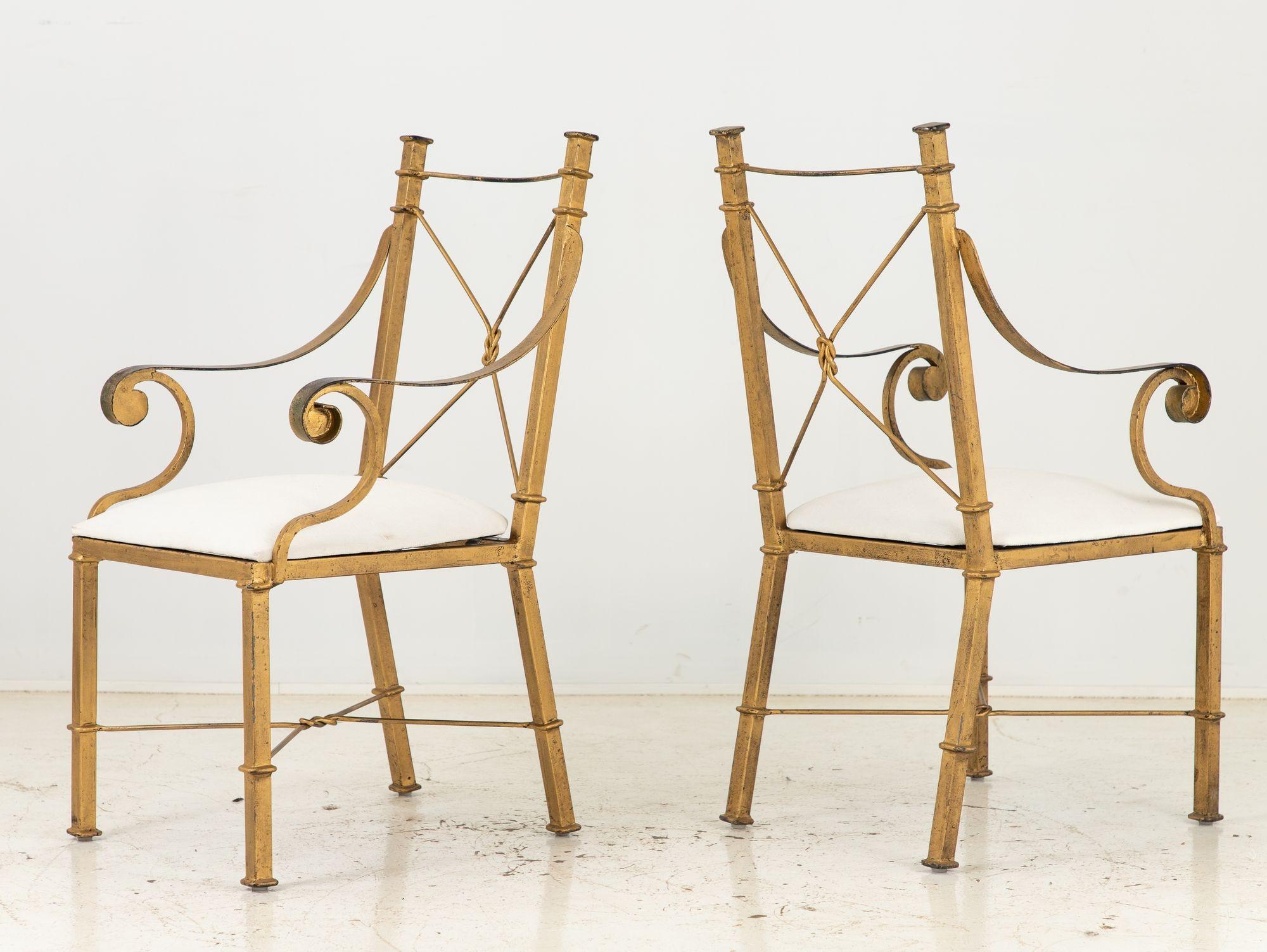 Paar italienische Sessel aus vergoldetem Metall aus den 1960er Jahren 1