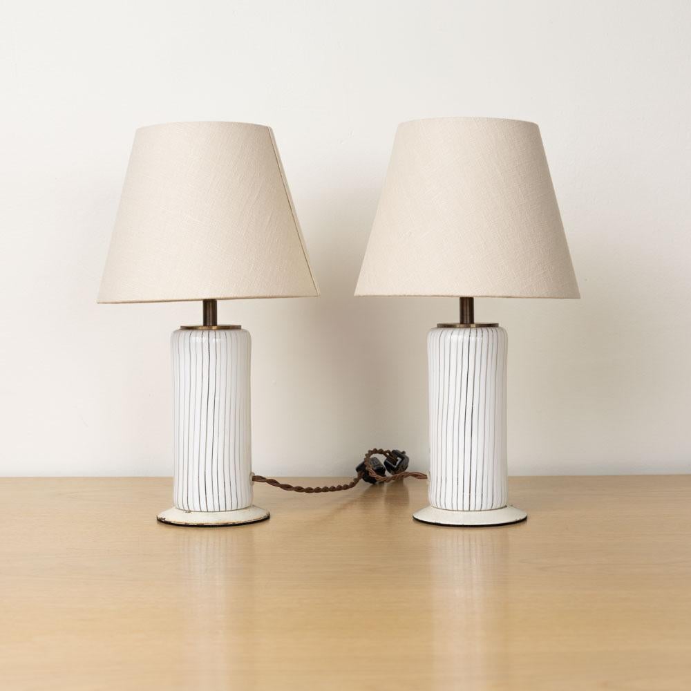 Milieu du XXe siècle Paire de lampes de table en verre italiennes des années 1960 en vente