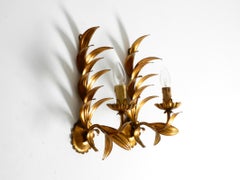 Pair of 1960s Italian gold-plated Florentine wall lamps
