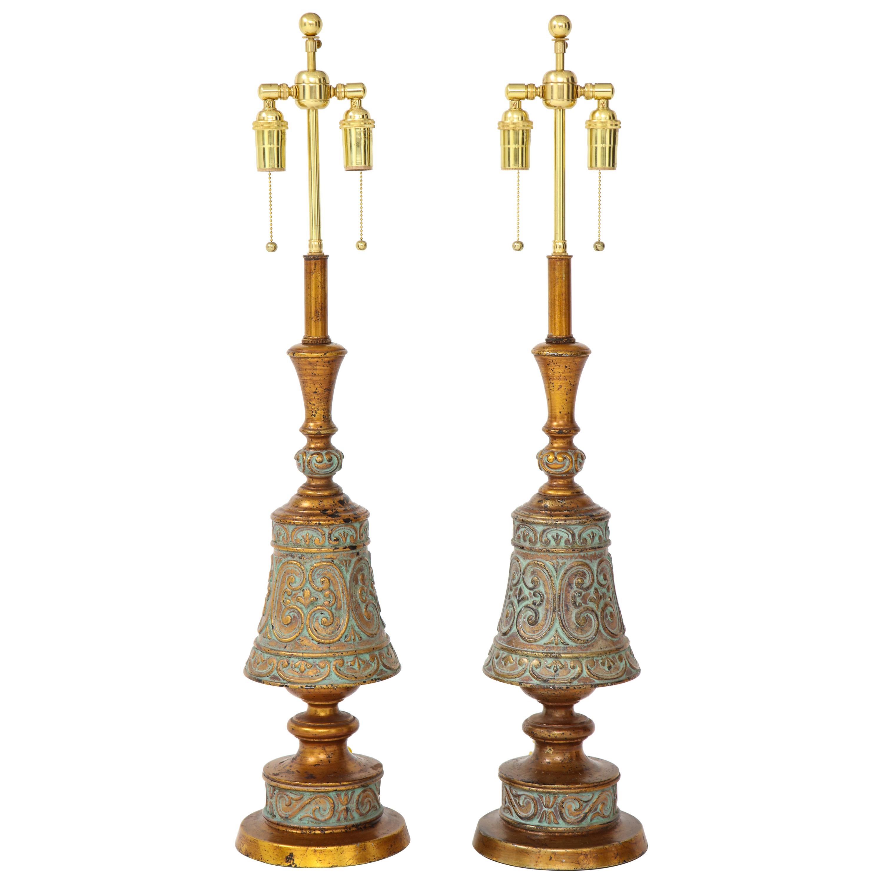 Pair of 1960s Italian Hollywood Regency Style Lamps