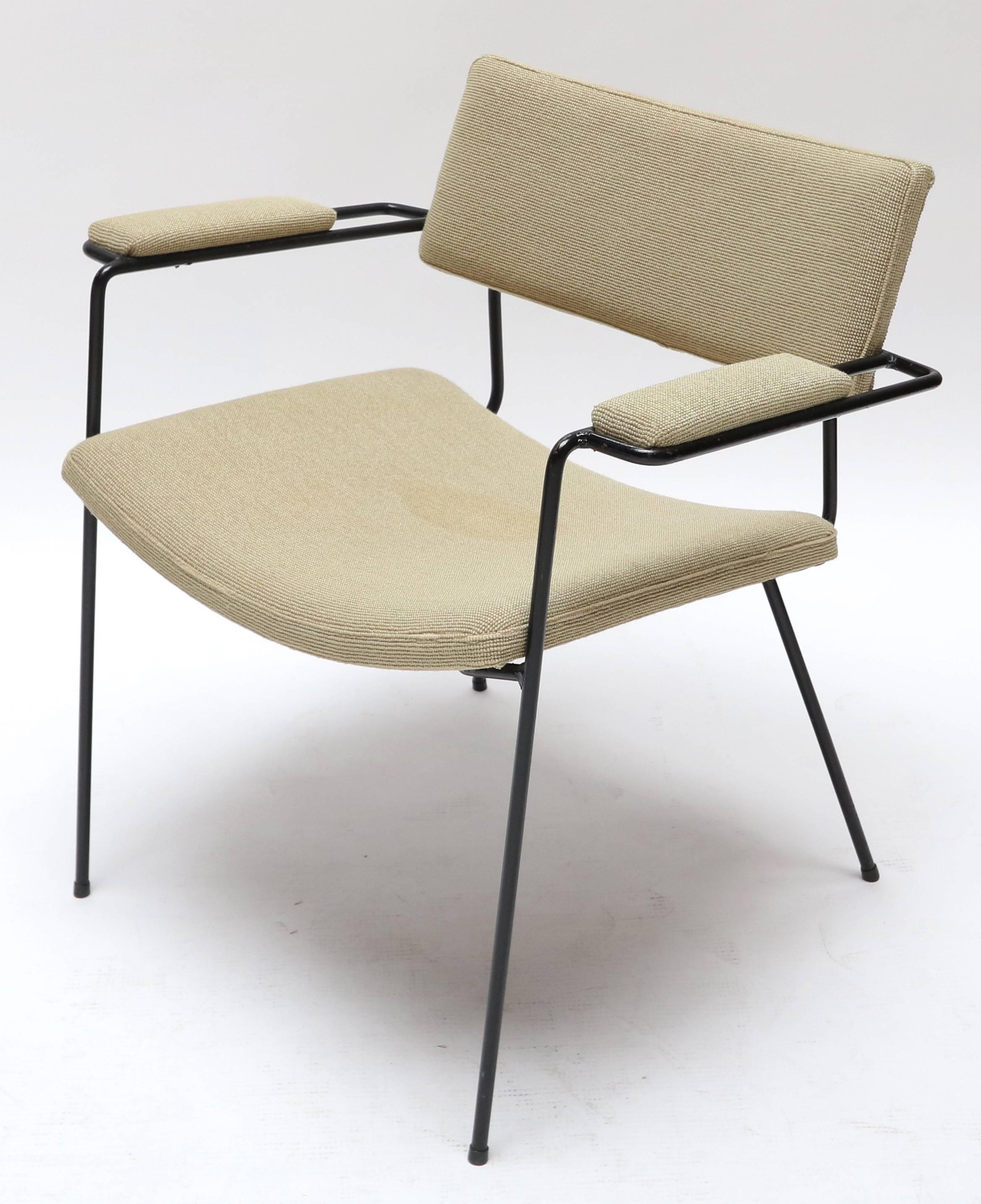 Pair of light, elegant 1960s Italian iron armchairs.