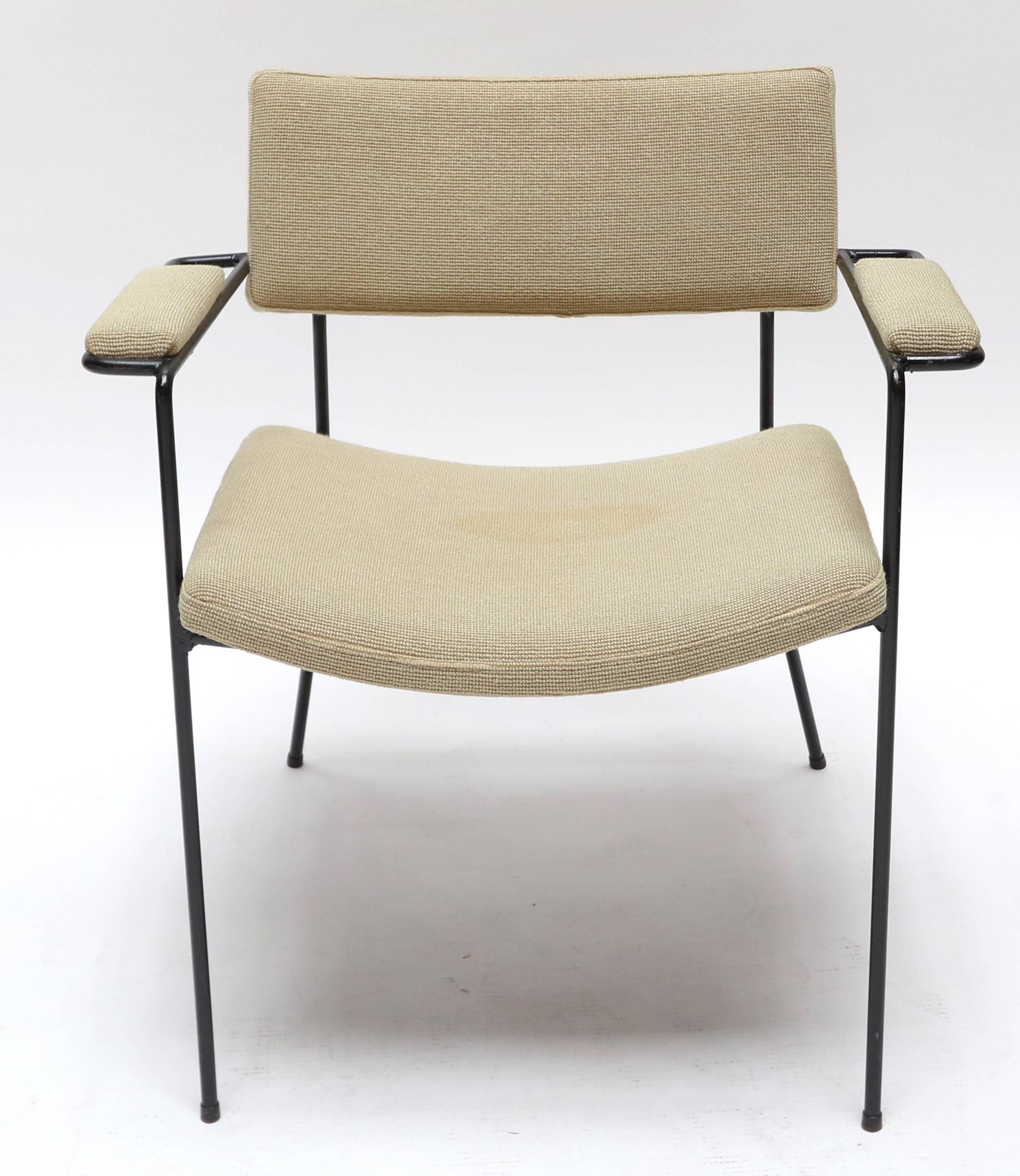 Mid-Century Modern Pair of 1960s Italian Iron Armchairs