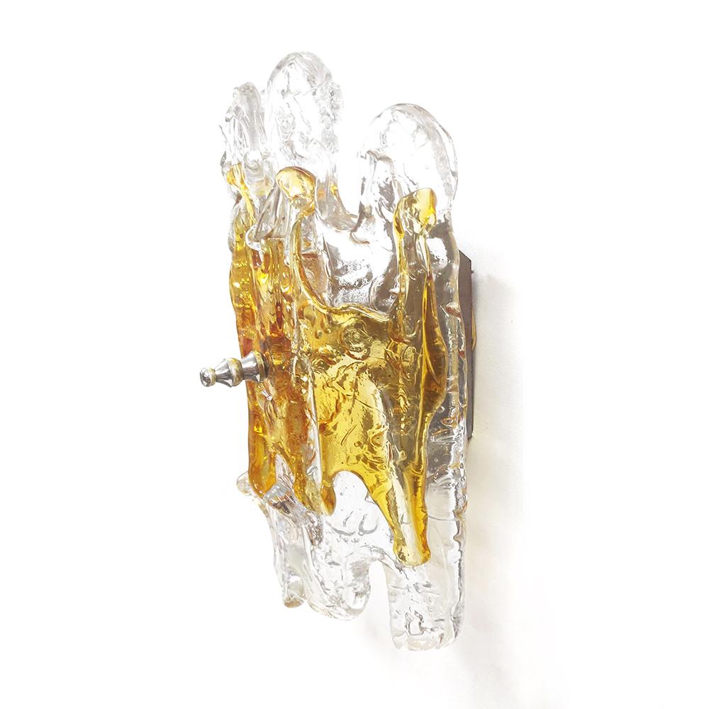 Pair of 1960s Italian Murano Glass wall lights or sconces For Sale 7