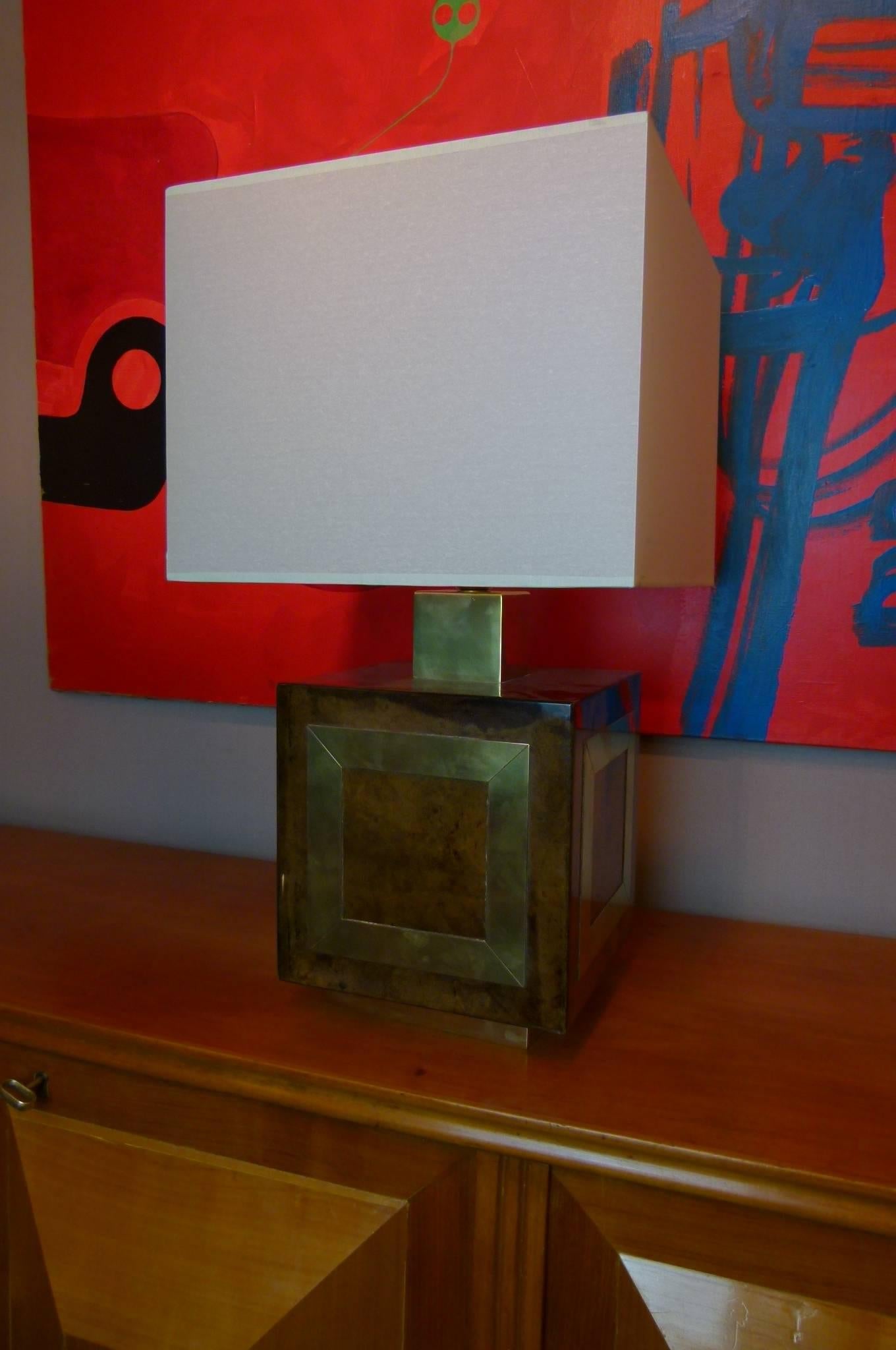 Pair of 1960s Italian Parchment and Brass Table Lamps by Aldo Tura 3
