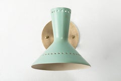 Pair of 1960s Italian Perforated Double-Cone Sconces in the Manner of Arteluce