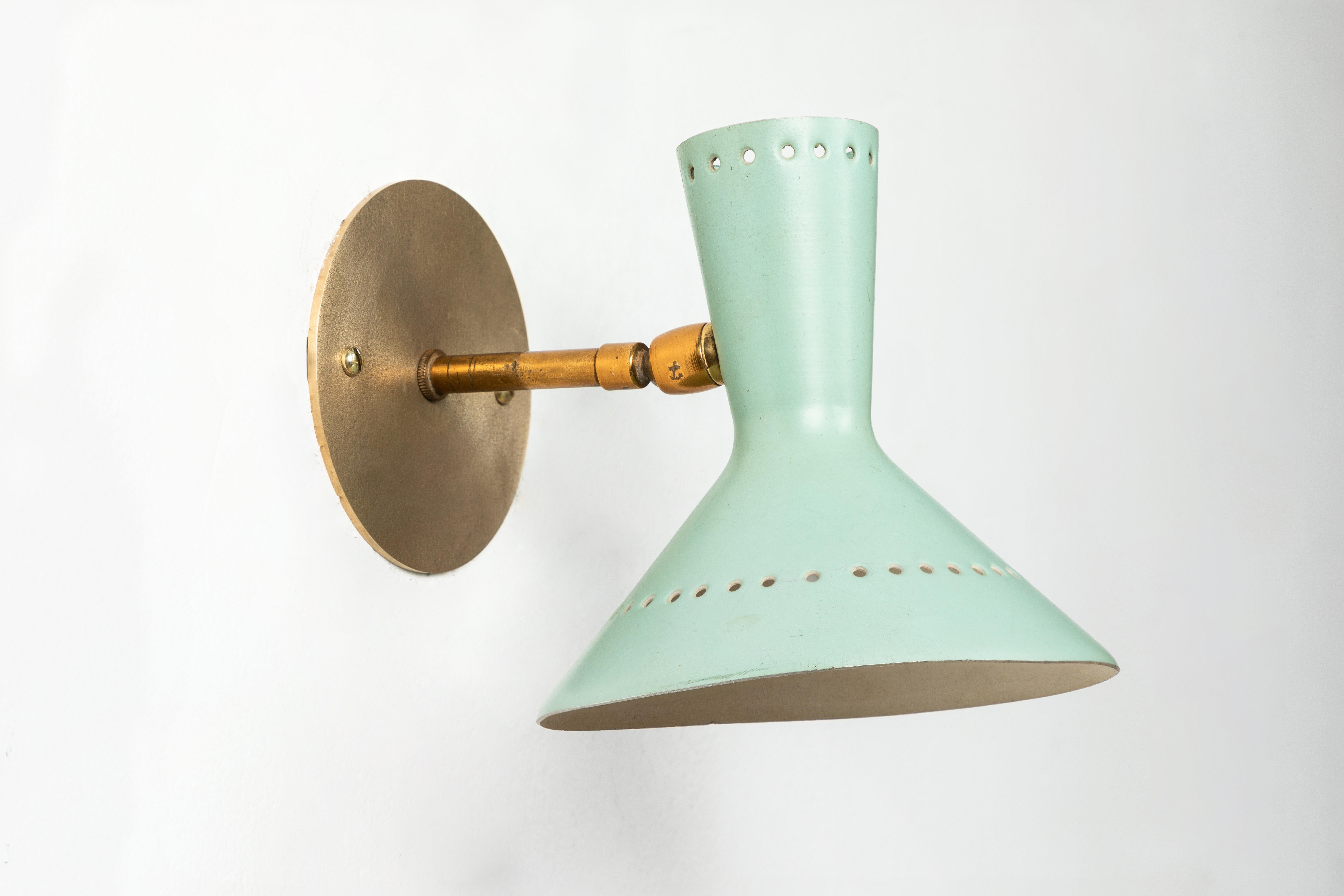 Pair of 1960s Italian Perforated Double-Cone Sconces in the Manner of Arteluce 2