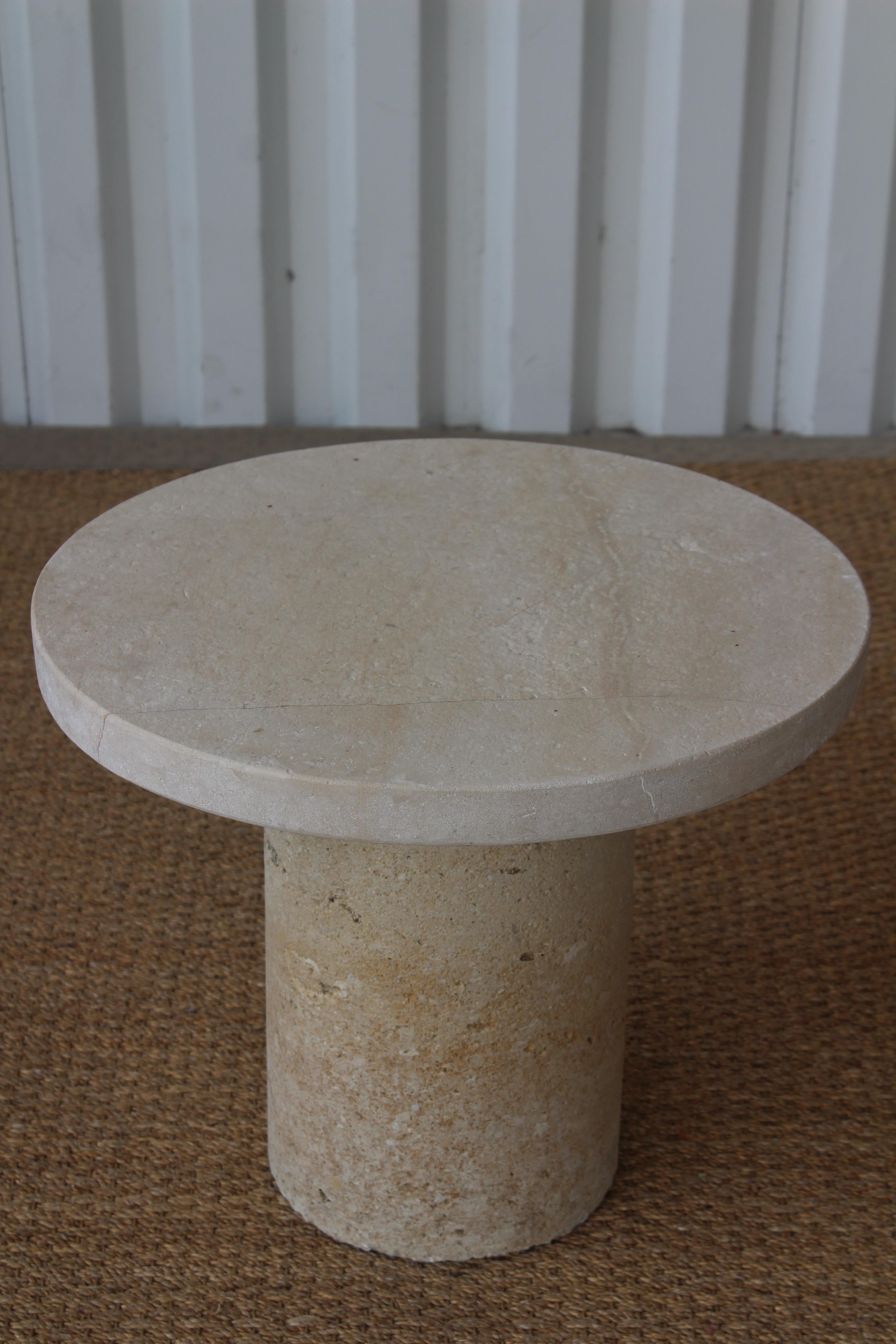 Pair of 1960s Italian Travertine Side Tables 1
