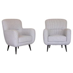 Pair of 1960's Italian Upholstered Armchairs