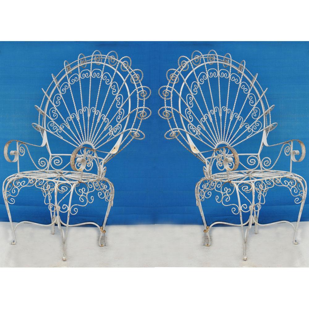 20th Century Pair of 1960s John Salterini Vintage Midcentury Peacock Chairs