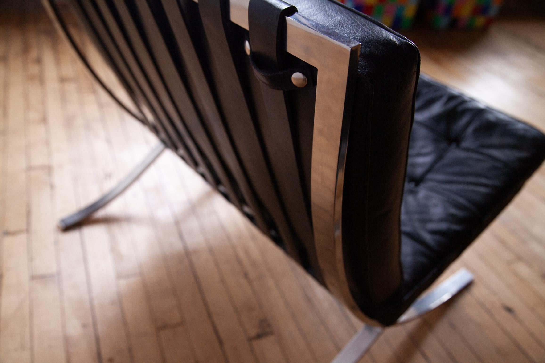 20ième siècle Paire de chaises Knoll Barcelona des années 1960 avec étiquettes en vente