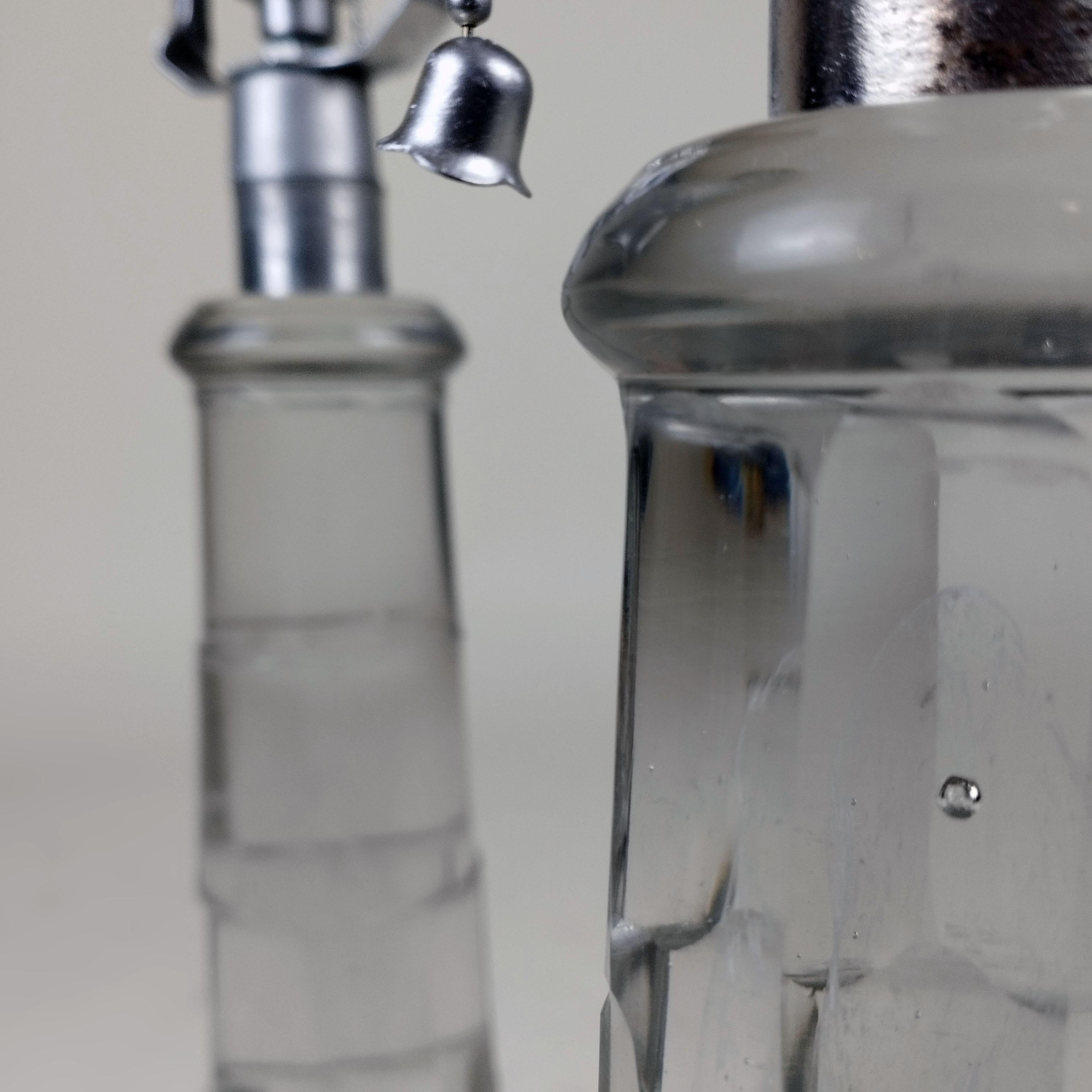Milieu du XXe siècle Paire de lampes de table en verre taillé au plomb des années 1960 en vente