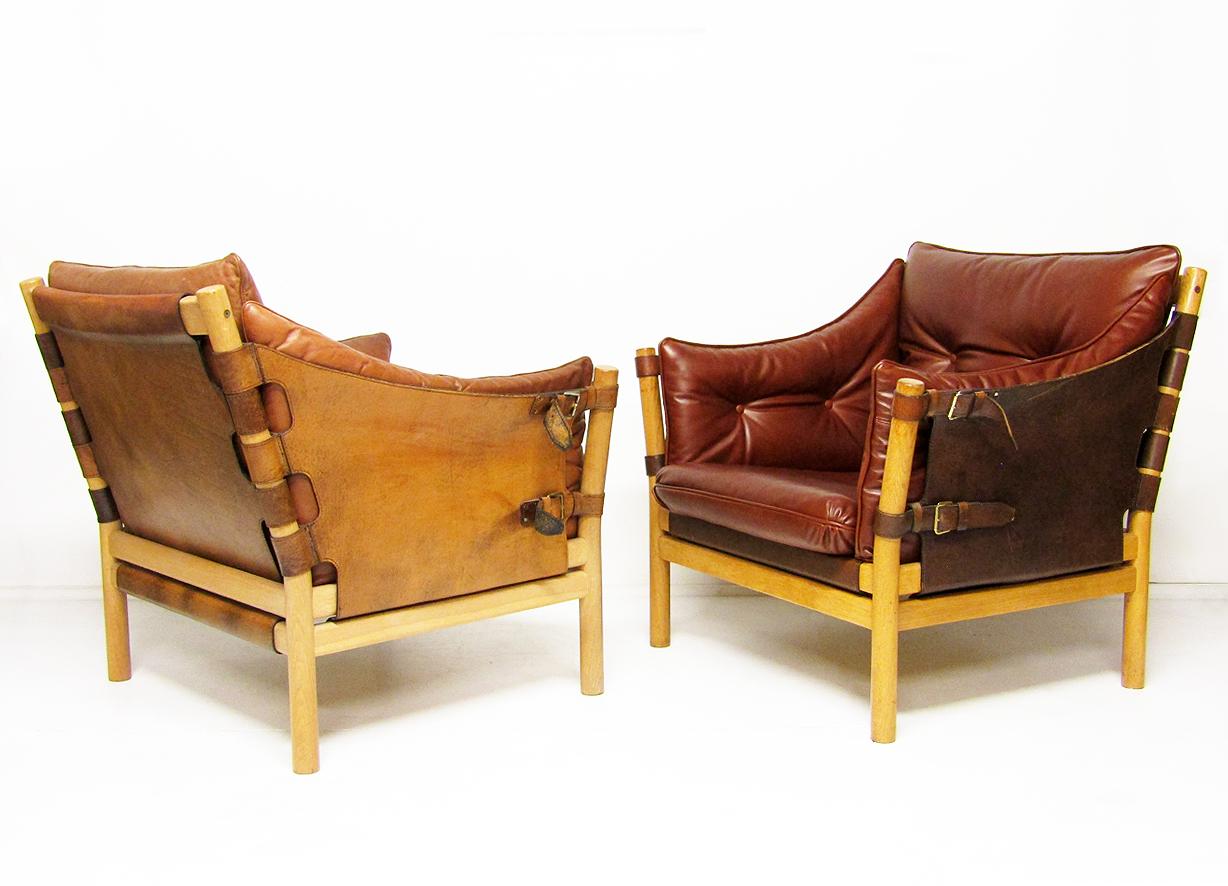 Mid-Century Modern Pair of 1960s Leather 