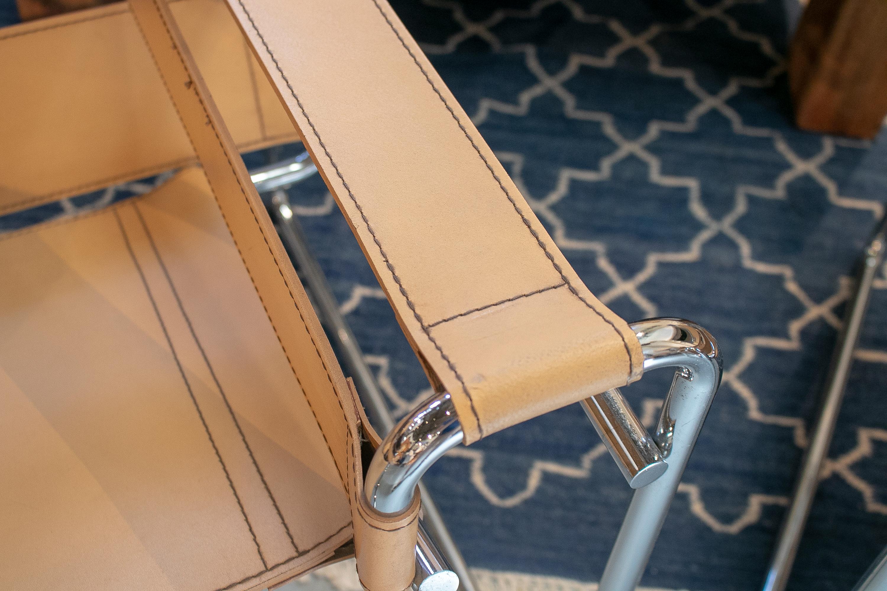 Pair of 1960s Leather & Stainless Wassily Chairs by Marcel Breuer for Gavina 7