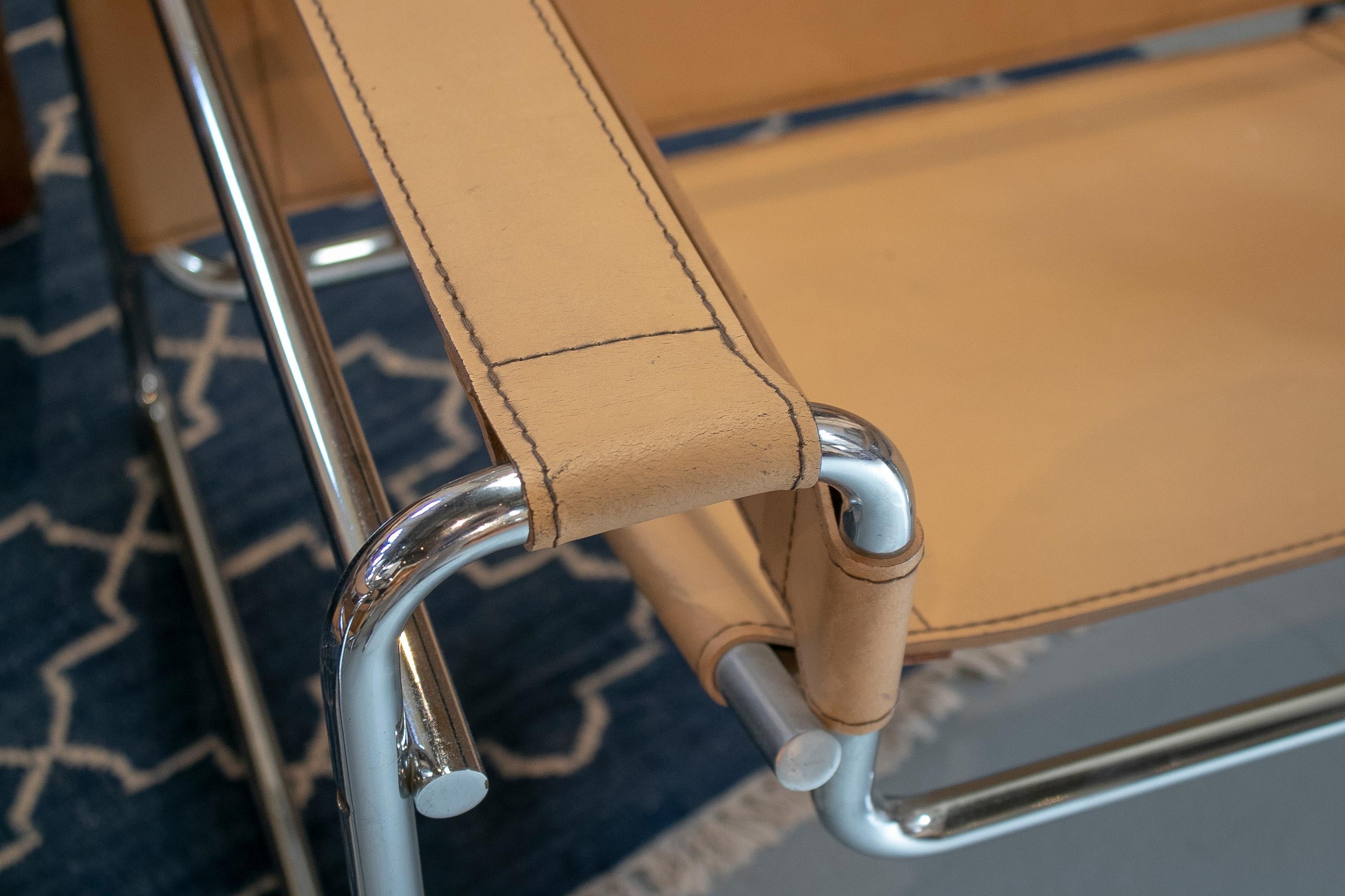 Pair of 1960s Leather & Stainless Wassily Chairs by Marcel Breuer for Gavina 9