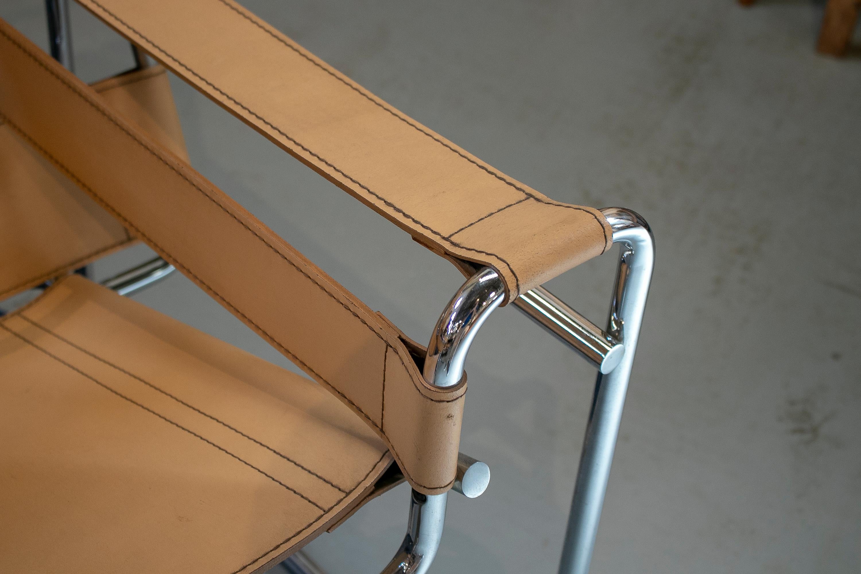 Pair of 1960s Leather & Stainless Wassily Chairs by Marcel Breuer for Gavina 12