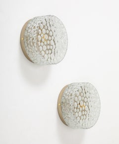 Paar 1960's Limburg Bubble Glass Ceiling Lights / Wall Sconces.