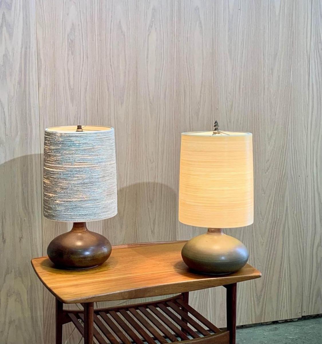 Ceramica Coppia di lampade da tavolo in ceramica Lotte degli anni '60 in vendita