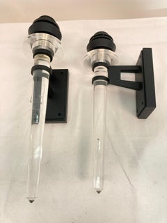 Pair of 1960's lucite sconces