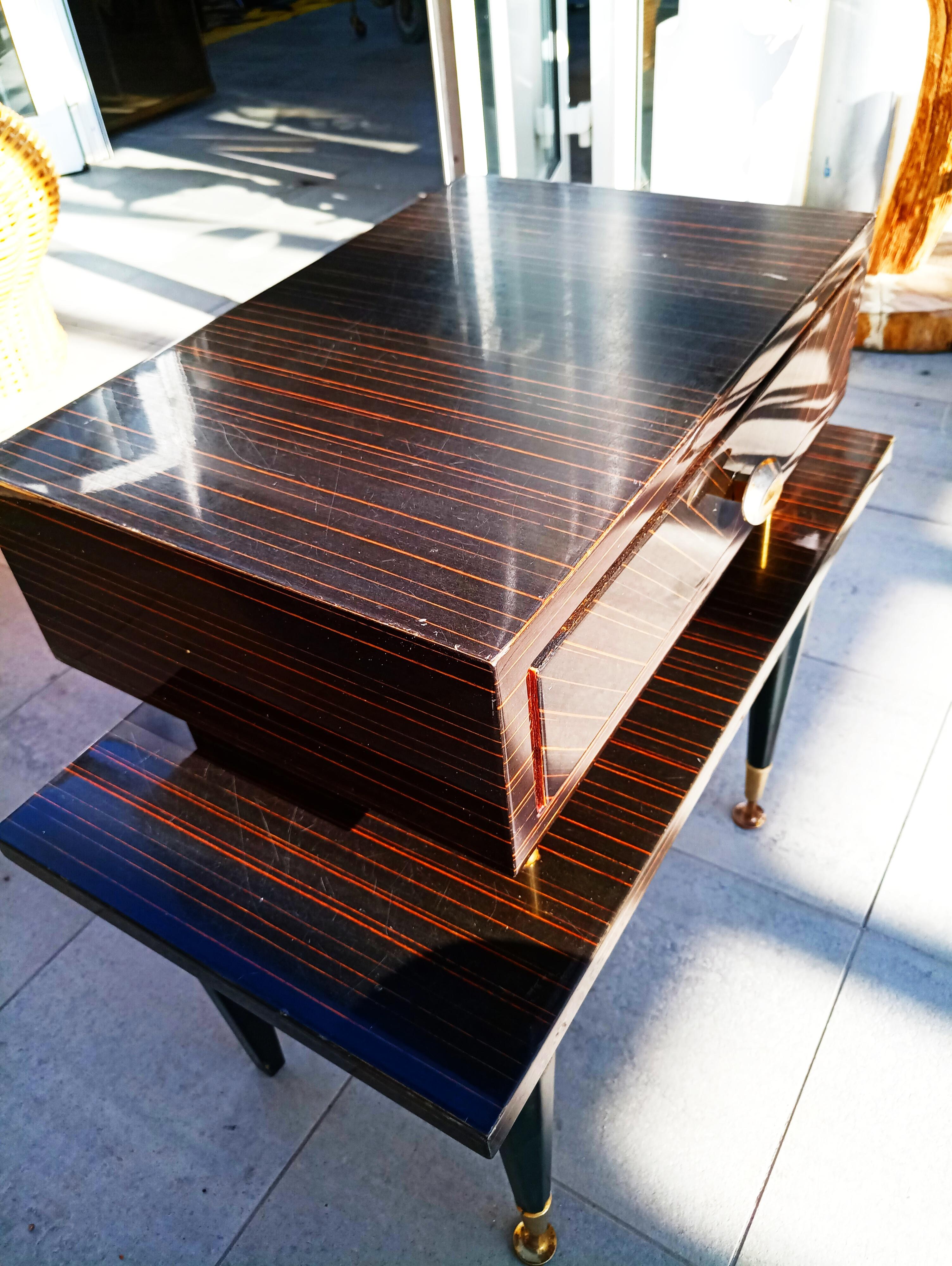 Pair of 1960s Macassar Nightstands 4