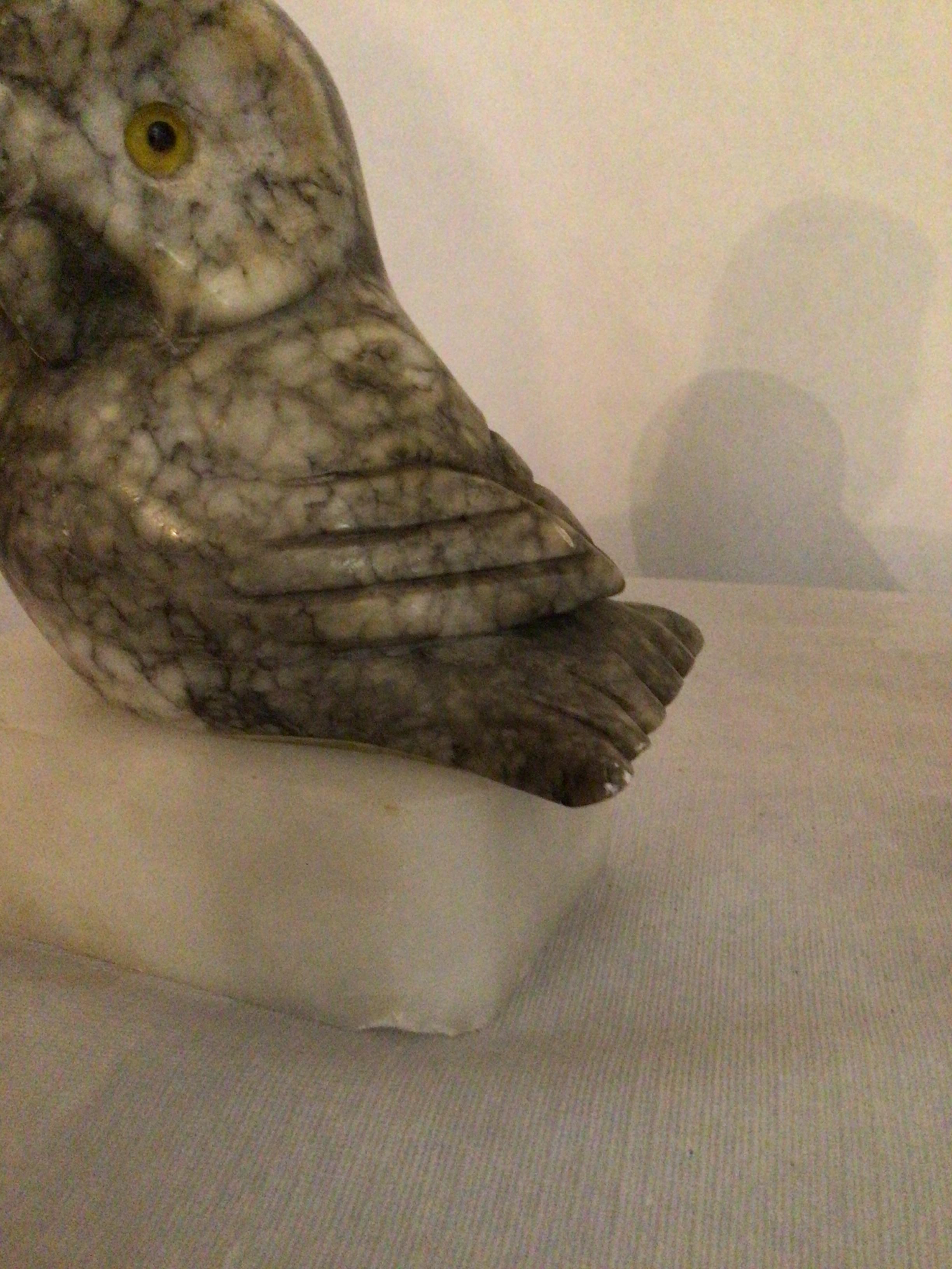Pair of 1960s Marble Owl Bookends 3