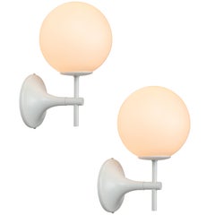 Pair of 1960s Max Bill Glass Globe Wall Lamps