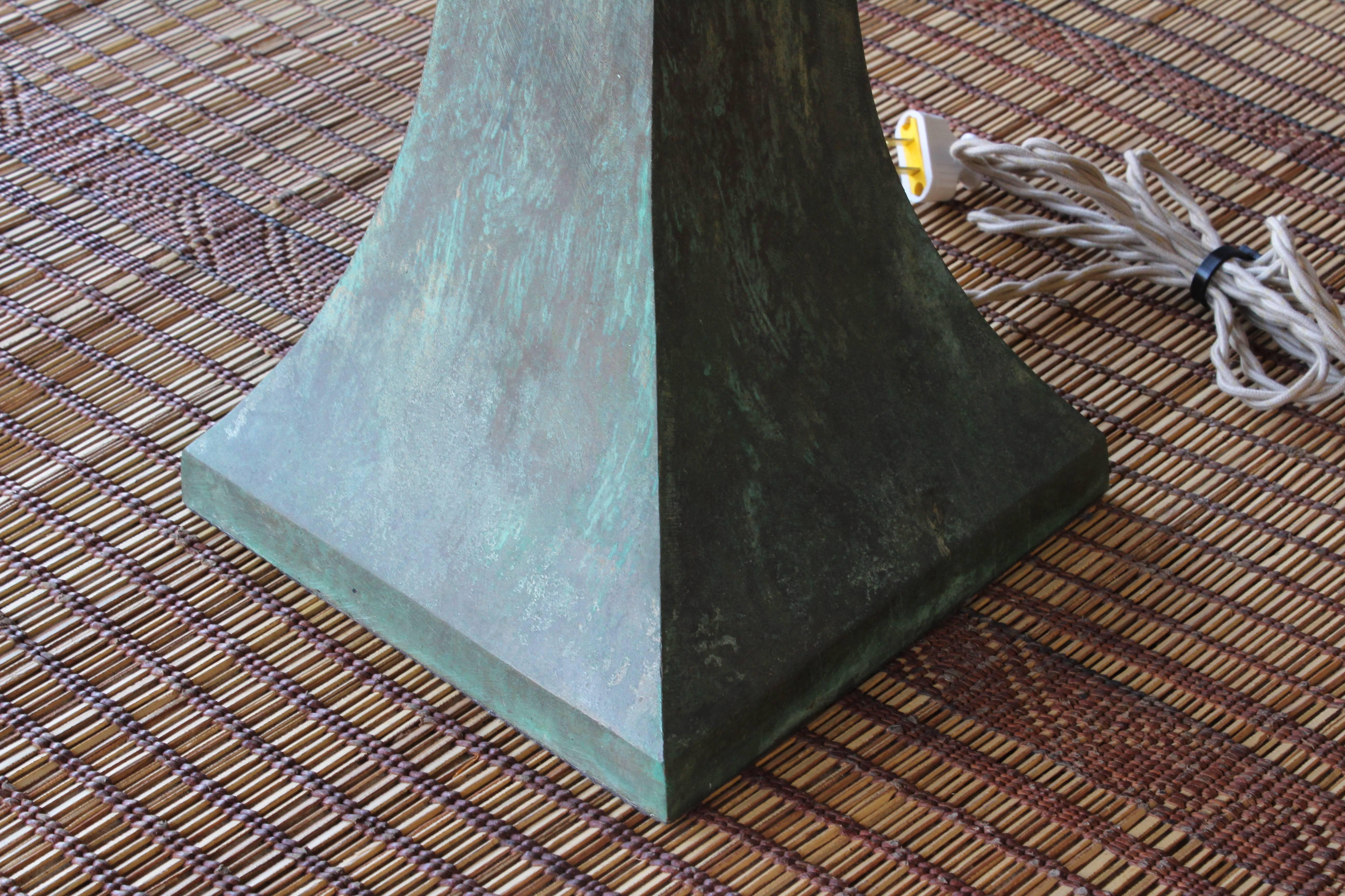 Mid-Century Modern Pair of 1960s Metal Floor Lamps with Heavy Patina