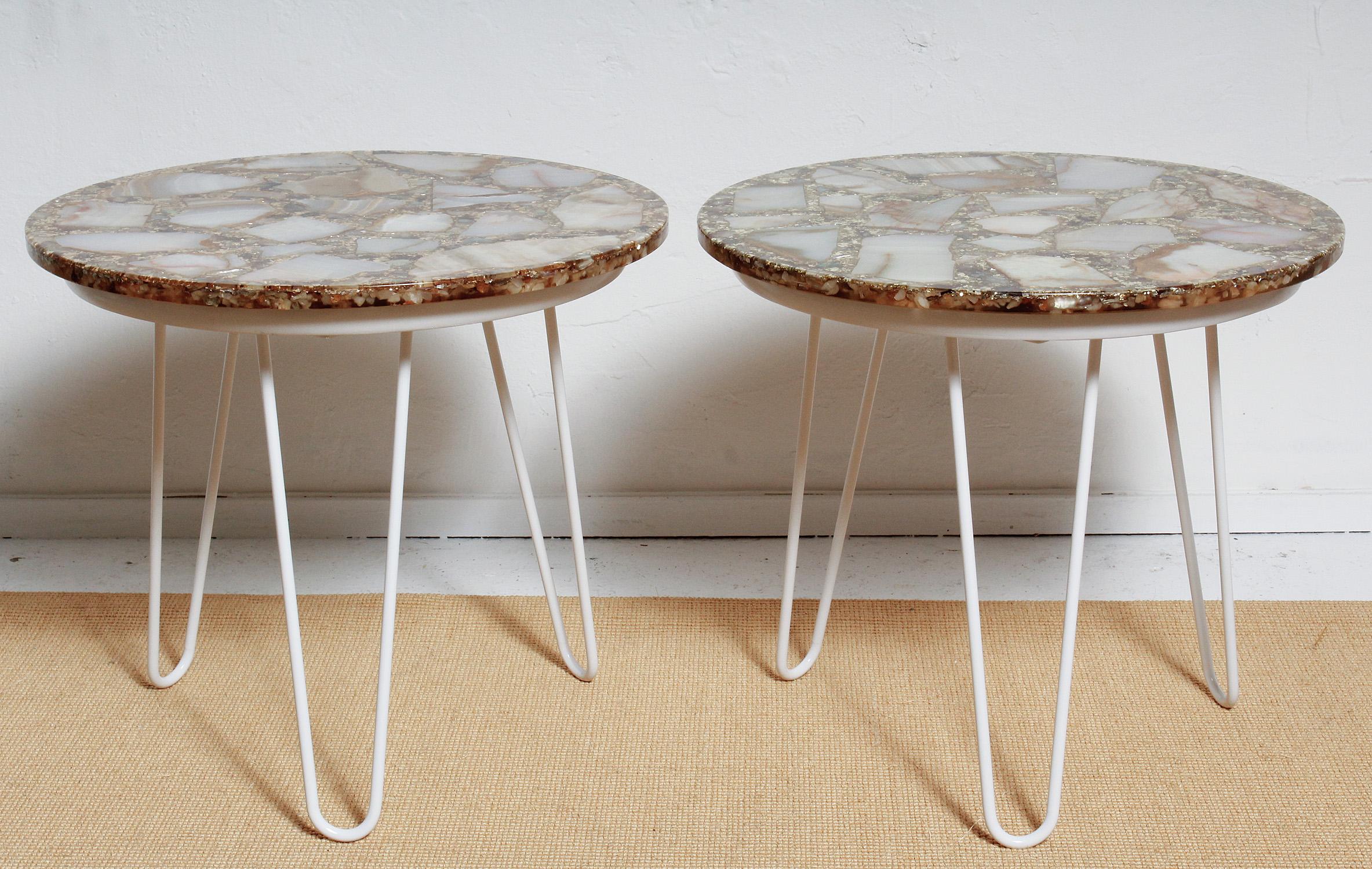 Mid-Century Modern Pair of 1960s Mexican Onyx Side Tables