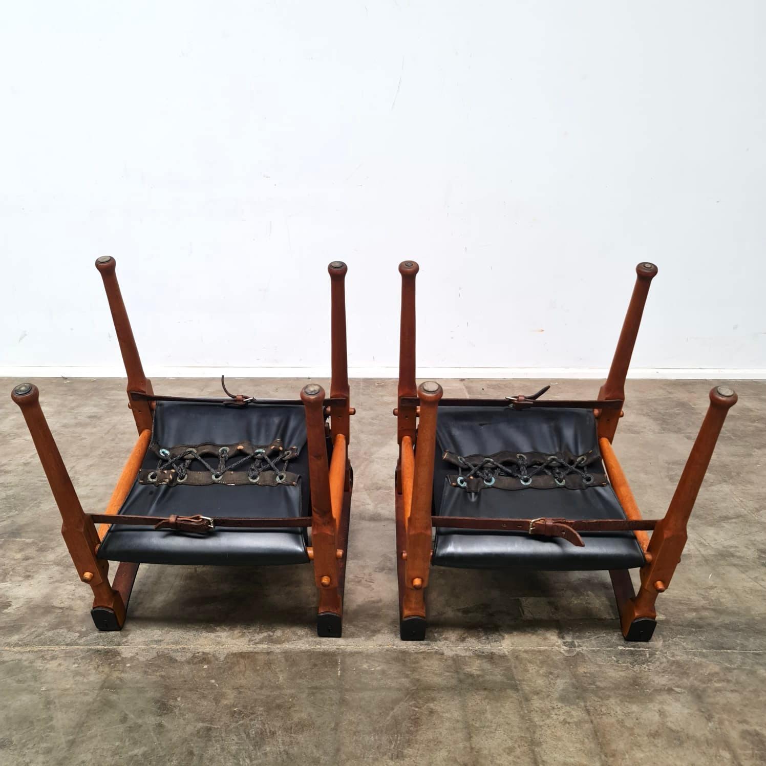Pair of 1960s Michael Hirst Safari Chairs 1