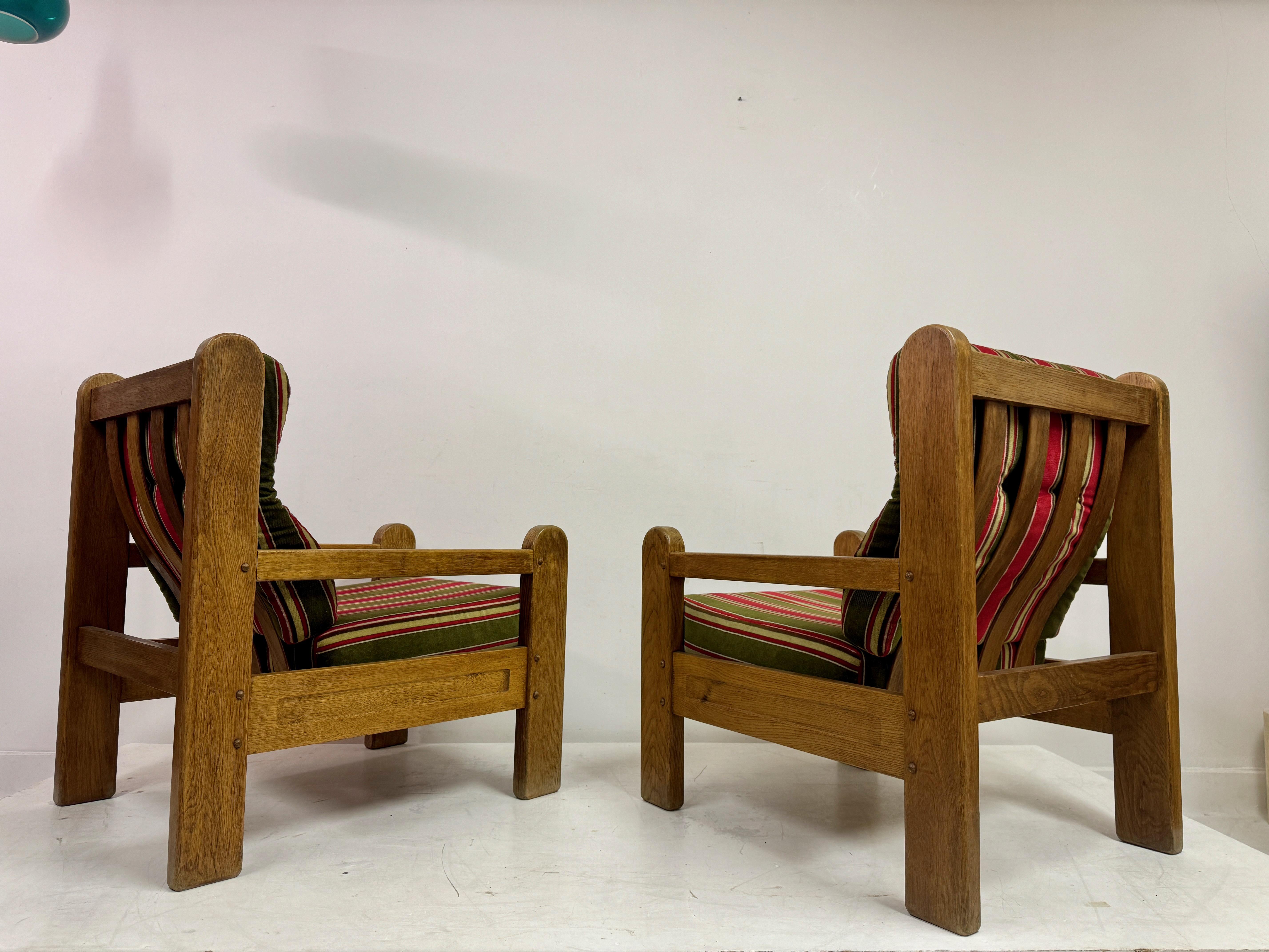 Pair of 1960s Mid-Century Chunky Armchairs For Sale 5