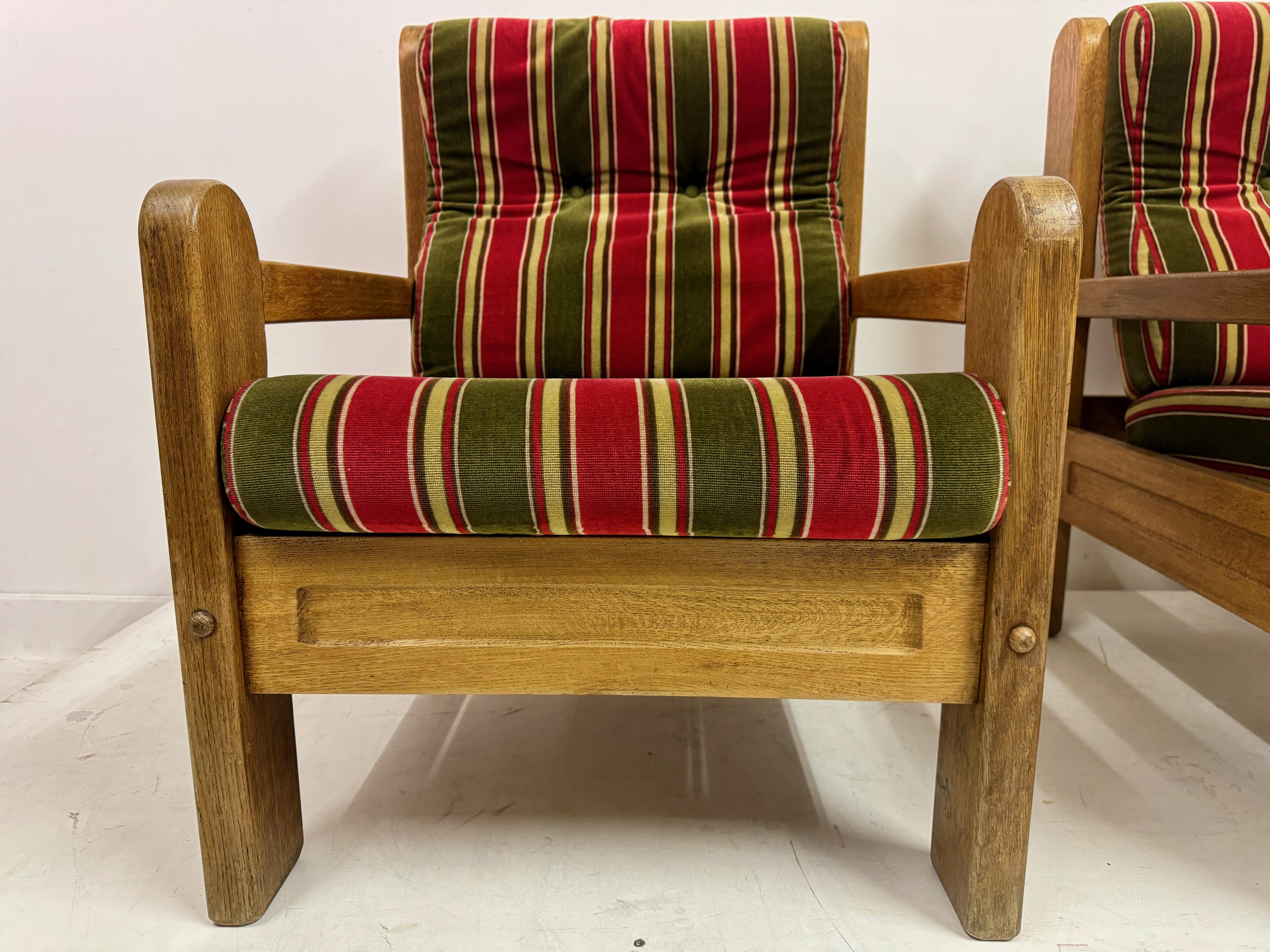 Belgian Pair of 1960s Mid-Century Chunky Armchairs For Sale